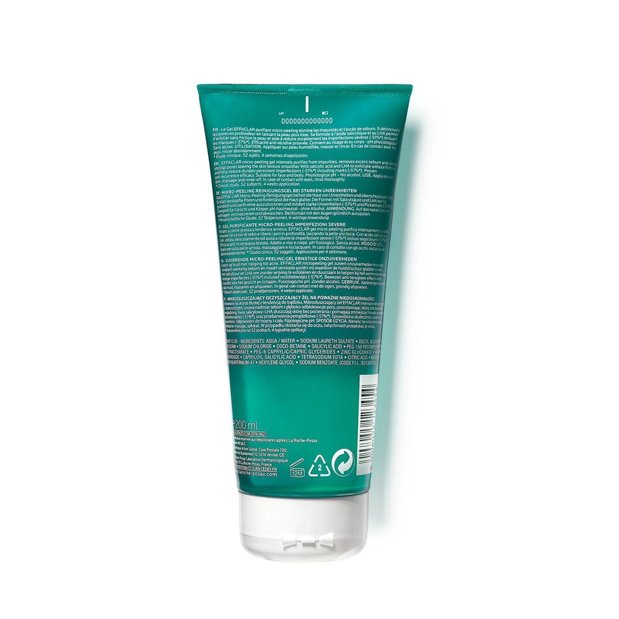 La Roche-Posay Effaclar Micropeeling Cleansing Gel with Salicylic Acid For Oily Skin, 200ml product image 2