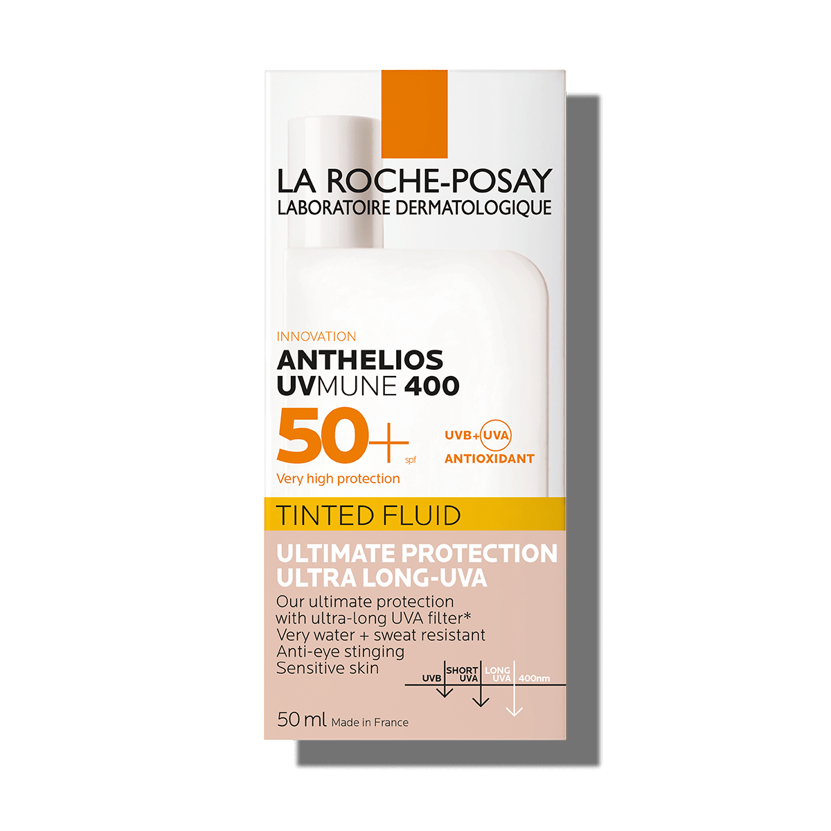 La Roche-Posay Anthelios 400 Water & Sweat Resistant Tinted Facial Sunscreen for Sensitive Skin SPF50+, 50ml product image 2