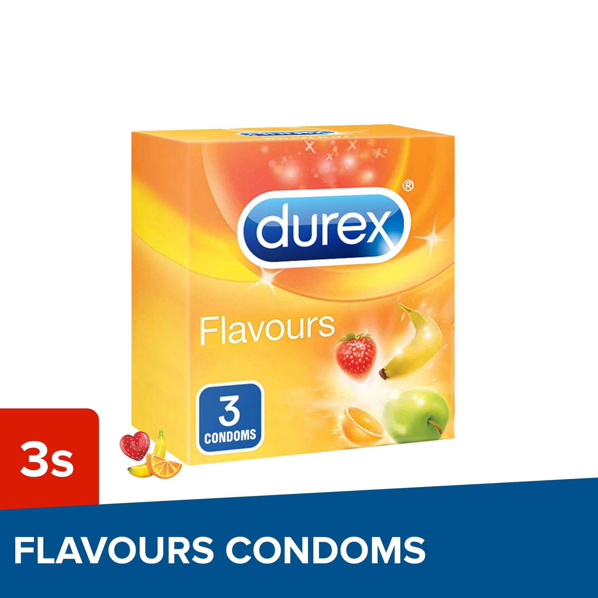 Durex Tropical Flavours Coloured & Flavoured Condoms for Men, 3 Pieces product image