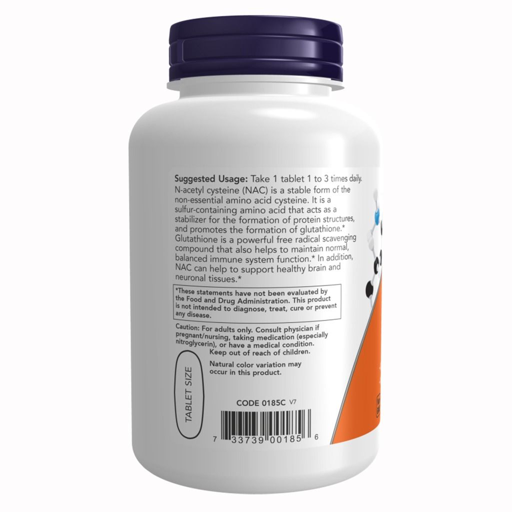 Now 1000mg NAC Supplement for Antioxidant & Immune System Support, 120 Tablets product image 3