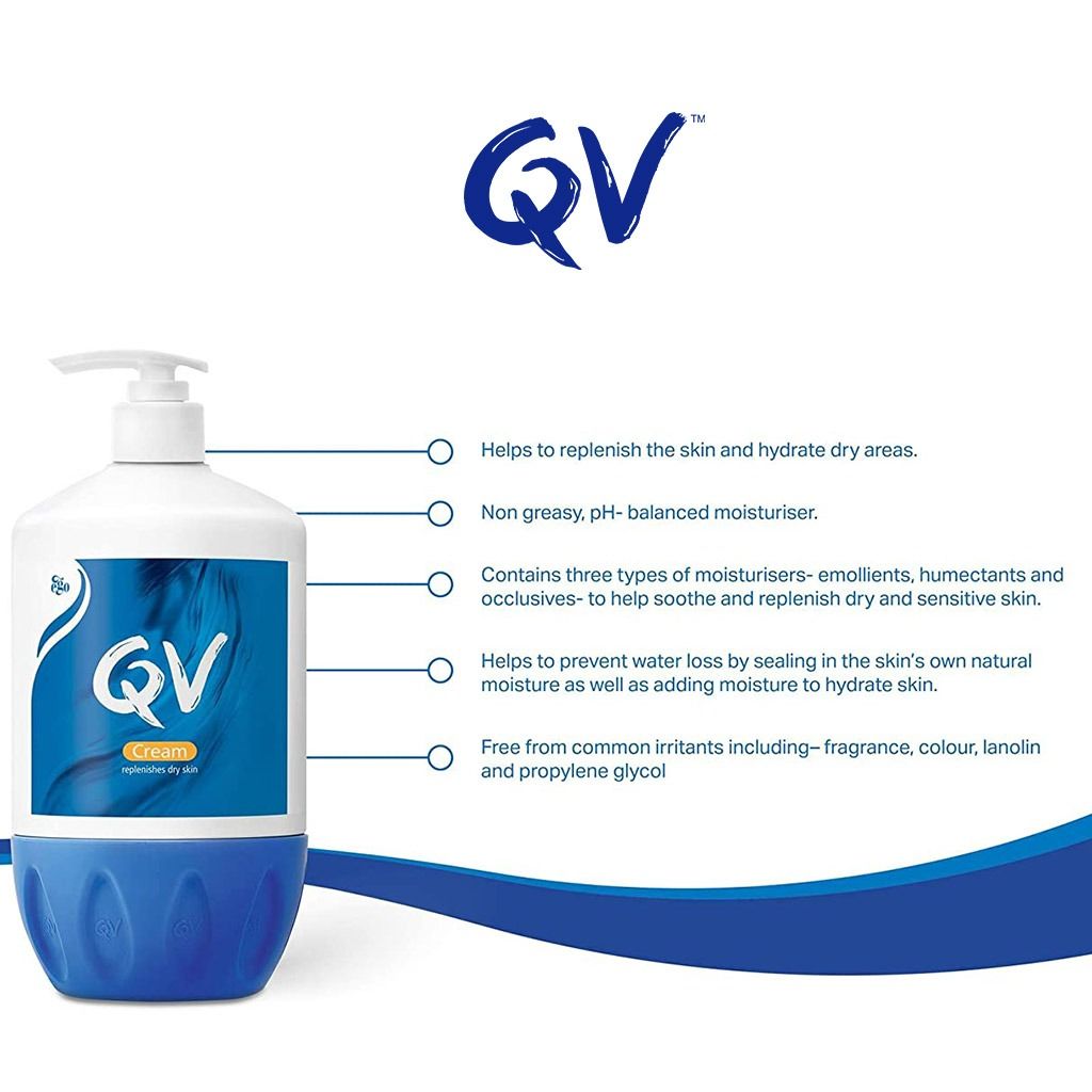 Qv Face & Body Moisturising Cream for All Skin Types - Fragrance Free, Color Free, Lanolin Free, 500g product image 2