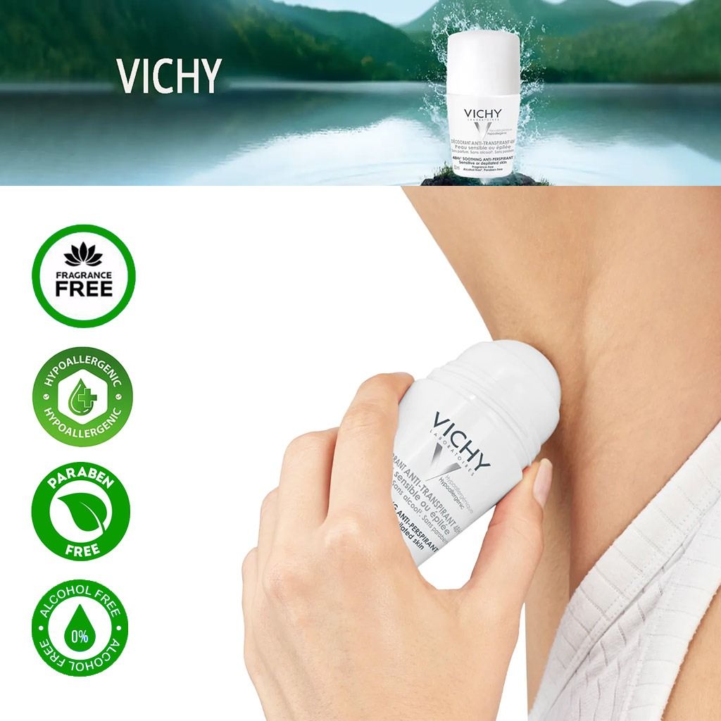 Vichy 48 Hours Anti Perspirant Deodorant for Sensitive Skin, 50ml product image 2