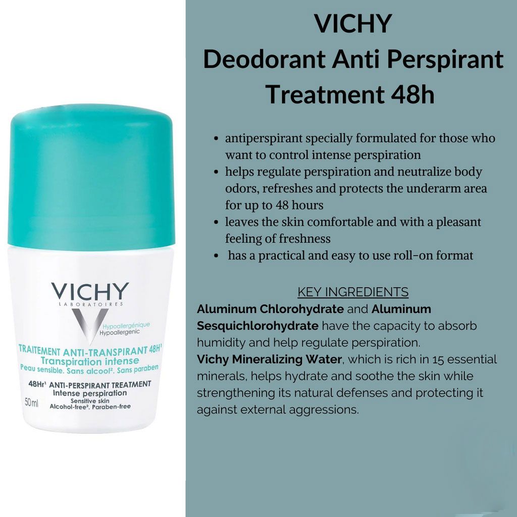 Vichy 48 Hours Anti Perspirant Deodorant Intensive Treatment, 50ml product image 2