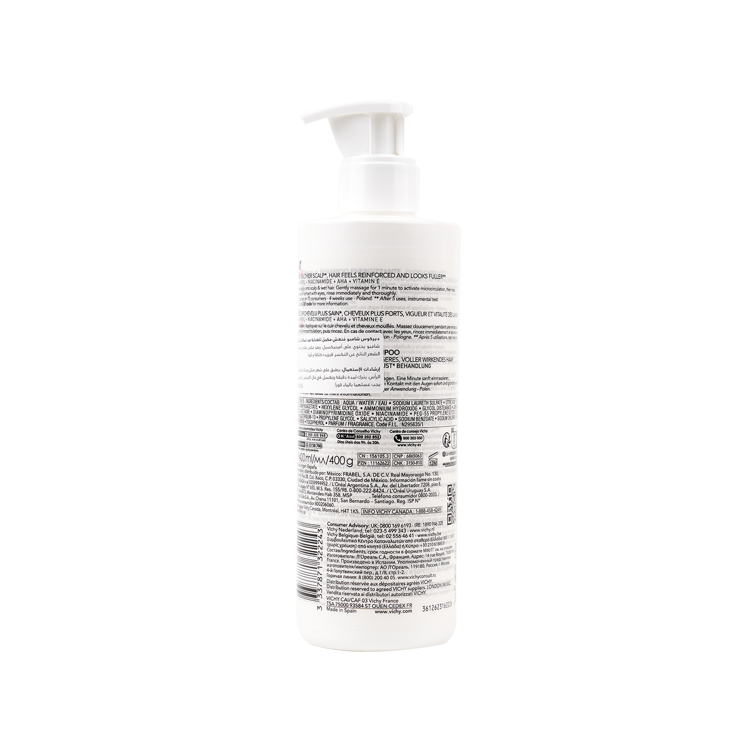 Vichy Dercos Energy + Stimulating and Anti Hair Loss Shampoo with Aminexil, 400ml product image 2