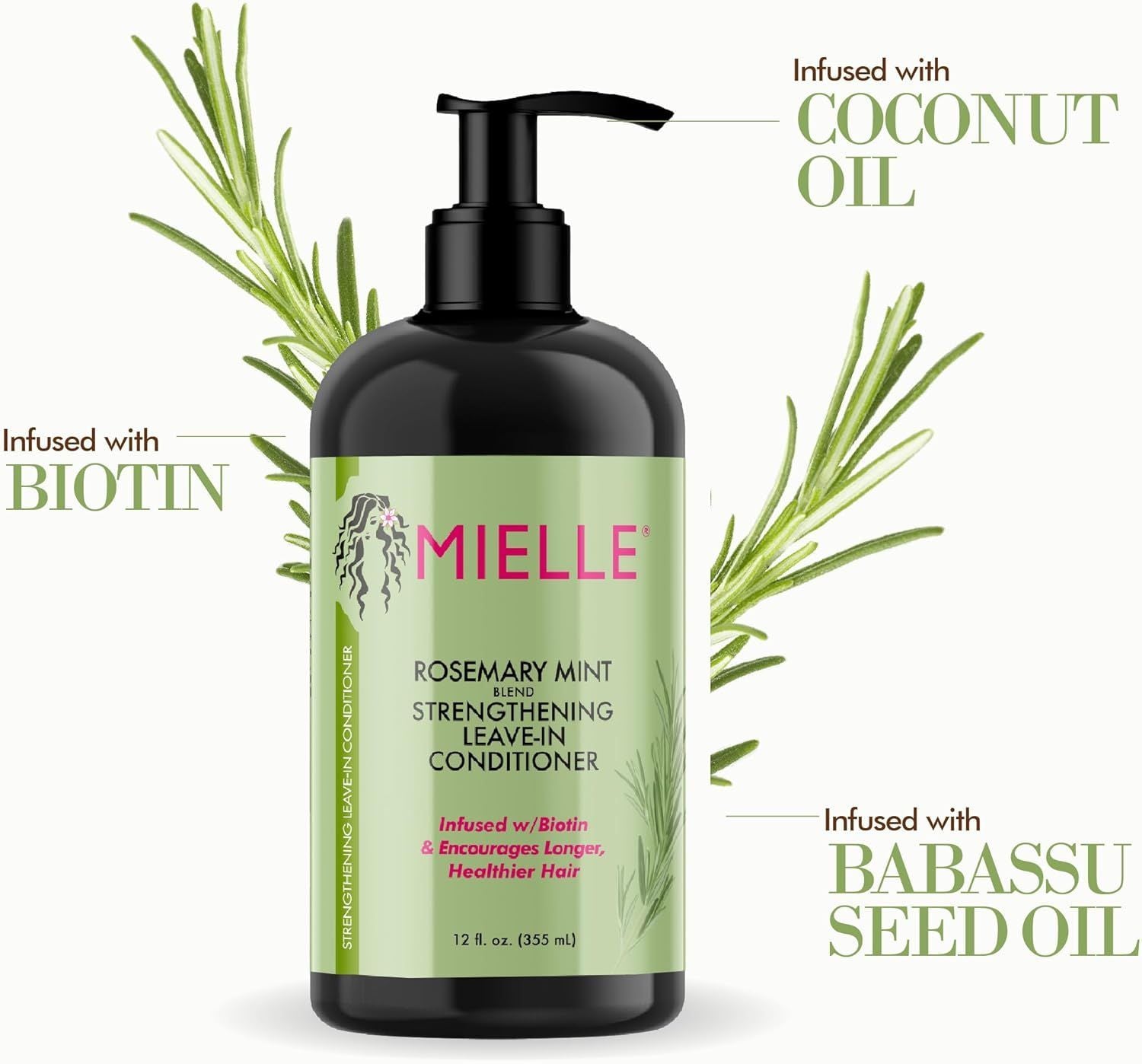 Mielle Rosemary Mint Blend Strengthening Leave-In Conditioner, 355ml product image 3