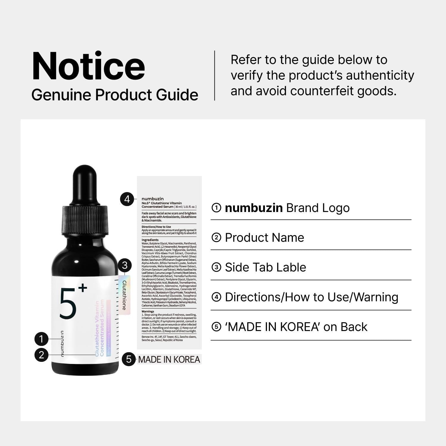 Numbuzin No.5 Vitamin Concentrated Serum, 30ml product image 3