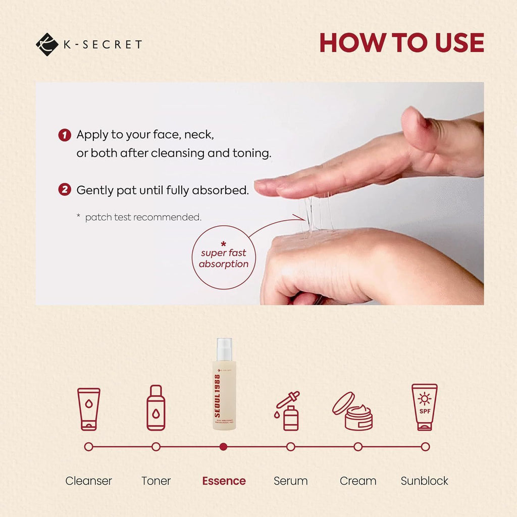 K-secret Seoul 1988 Essence Snail Mucin 97% + Rice, 100ml product image 5