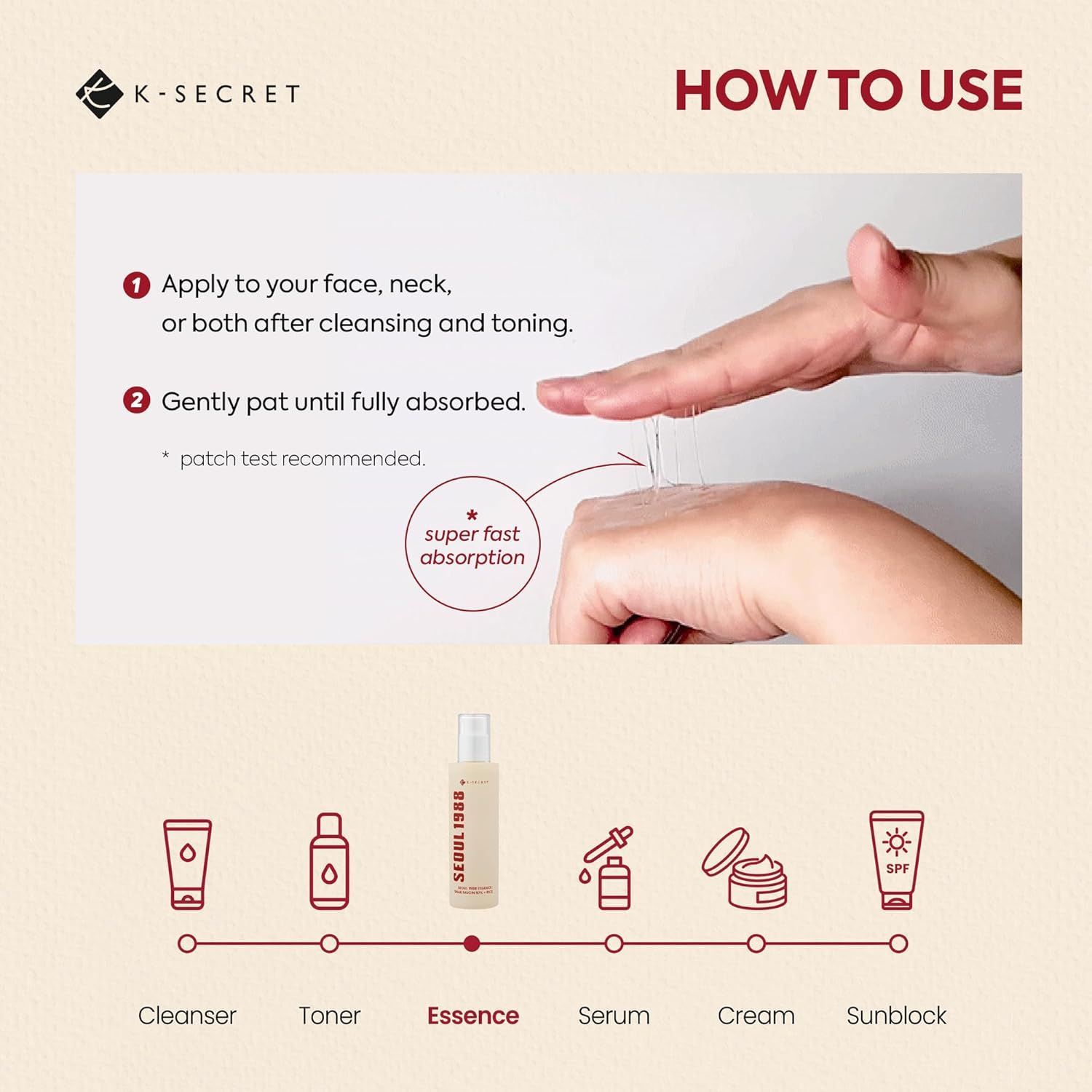 K-secret Seoul 1988 Essence Snail Mucin 97% + Rice, 100ml product image 5