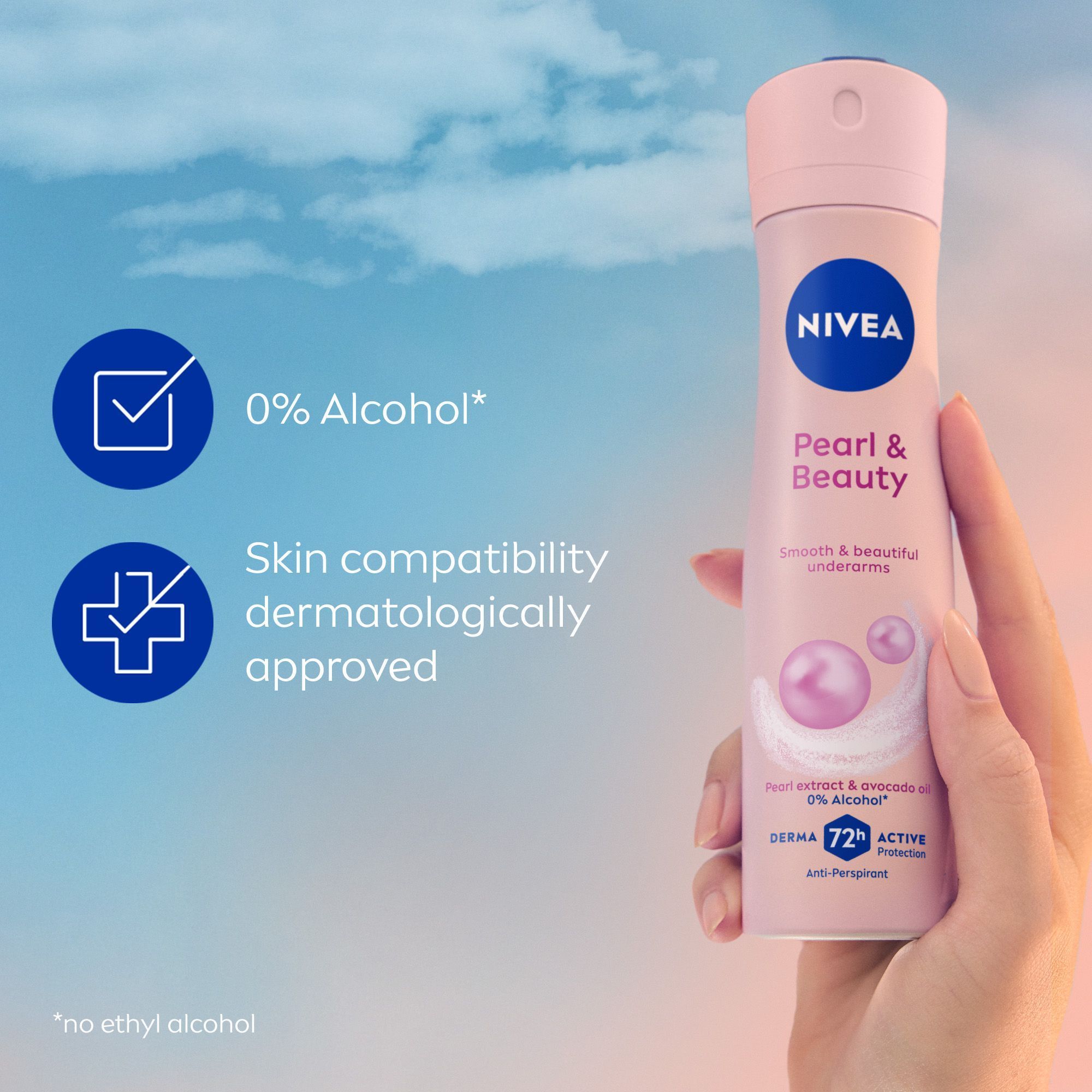 Nivea Pearl & Beauty Pearl Extracts Antiperspirant Deodorant Spray for Women, 150ml product image 3