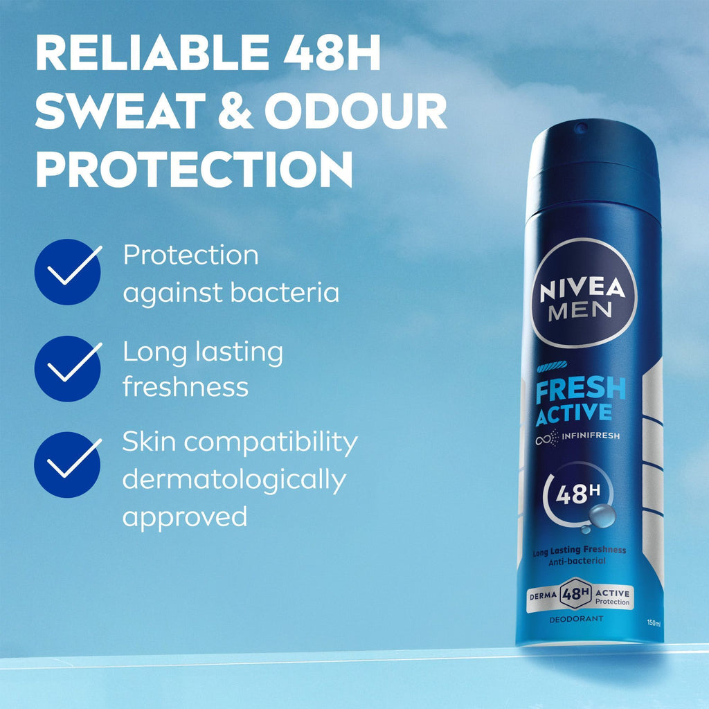Nivea Men Fresh Active Anti-Perspirant Deodorant Spray 150ml product image 2
