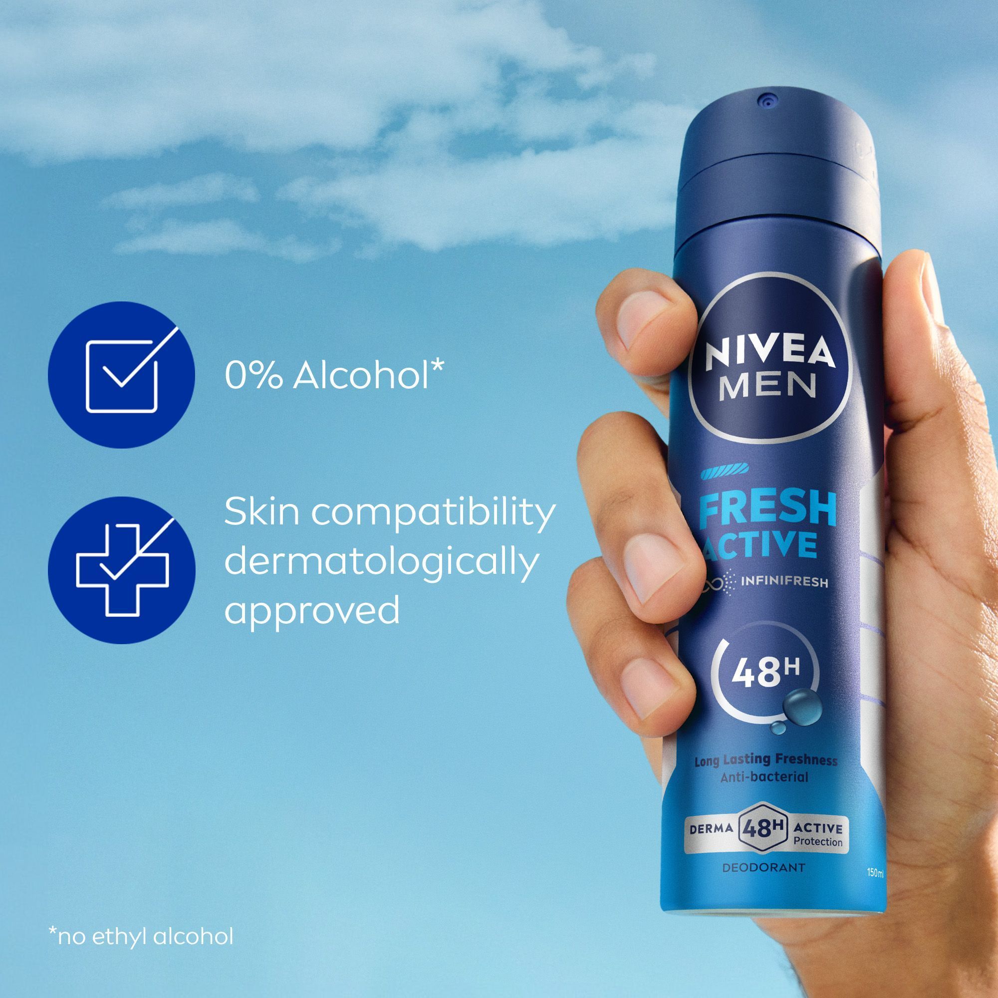 Nivea Men Fresh Active Anti-Perspirant Deodorant Spray 150ml product image 3