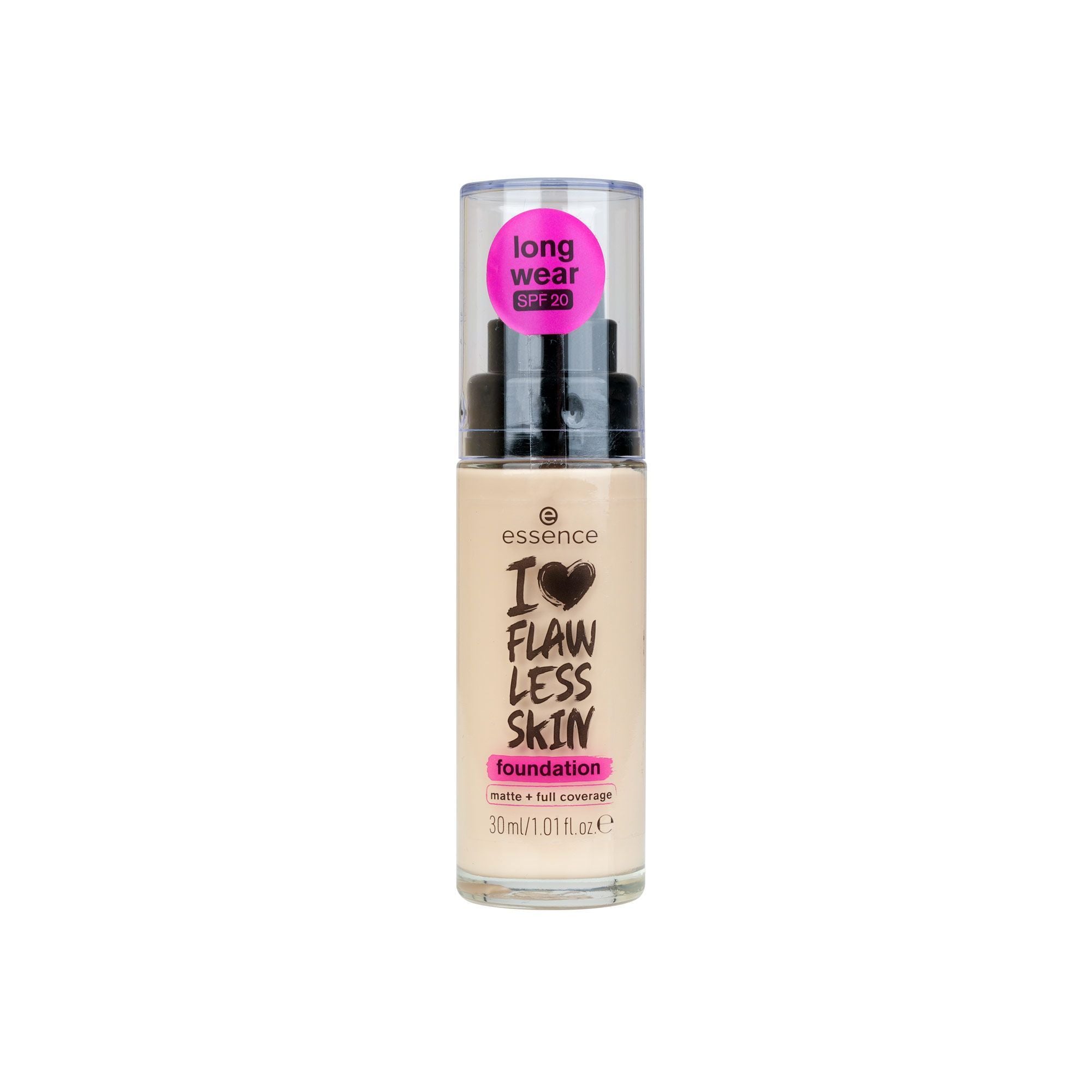 Essence I Love Flawless Skin Full Coverage Matte Liquid Foundation SPF20 Dark Porcelain 30, 30ml product image 2