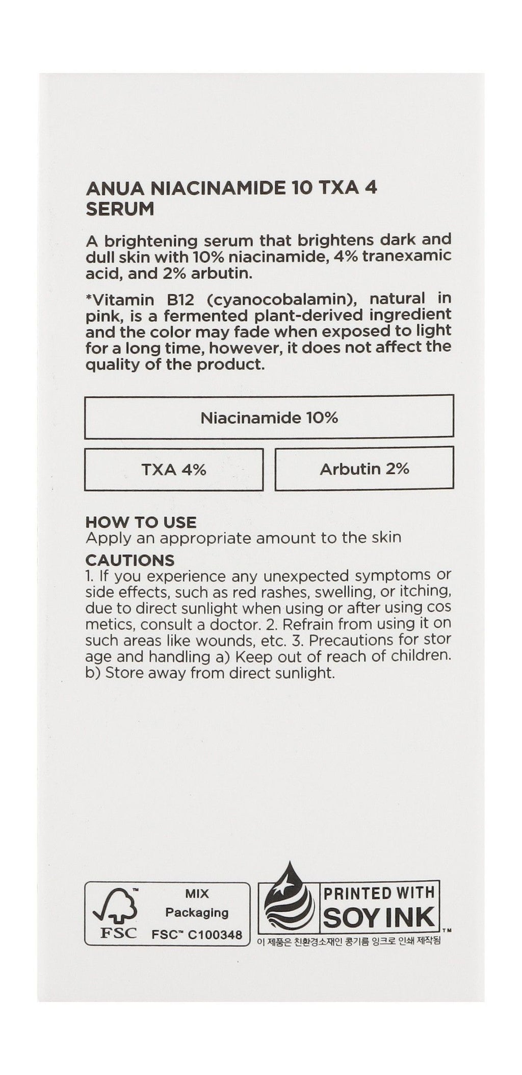 Anua Niacinamide 10+ TXA 4 Serum for Brightening and Dark Spots Serum, 30ml product image 3