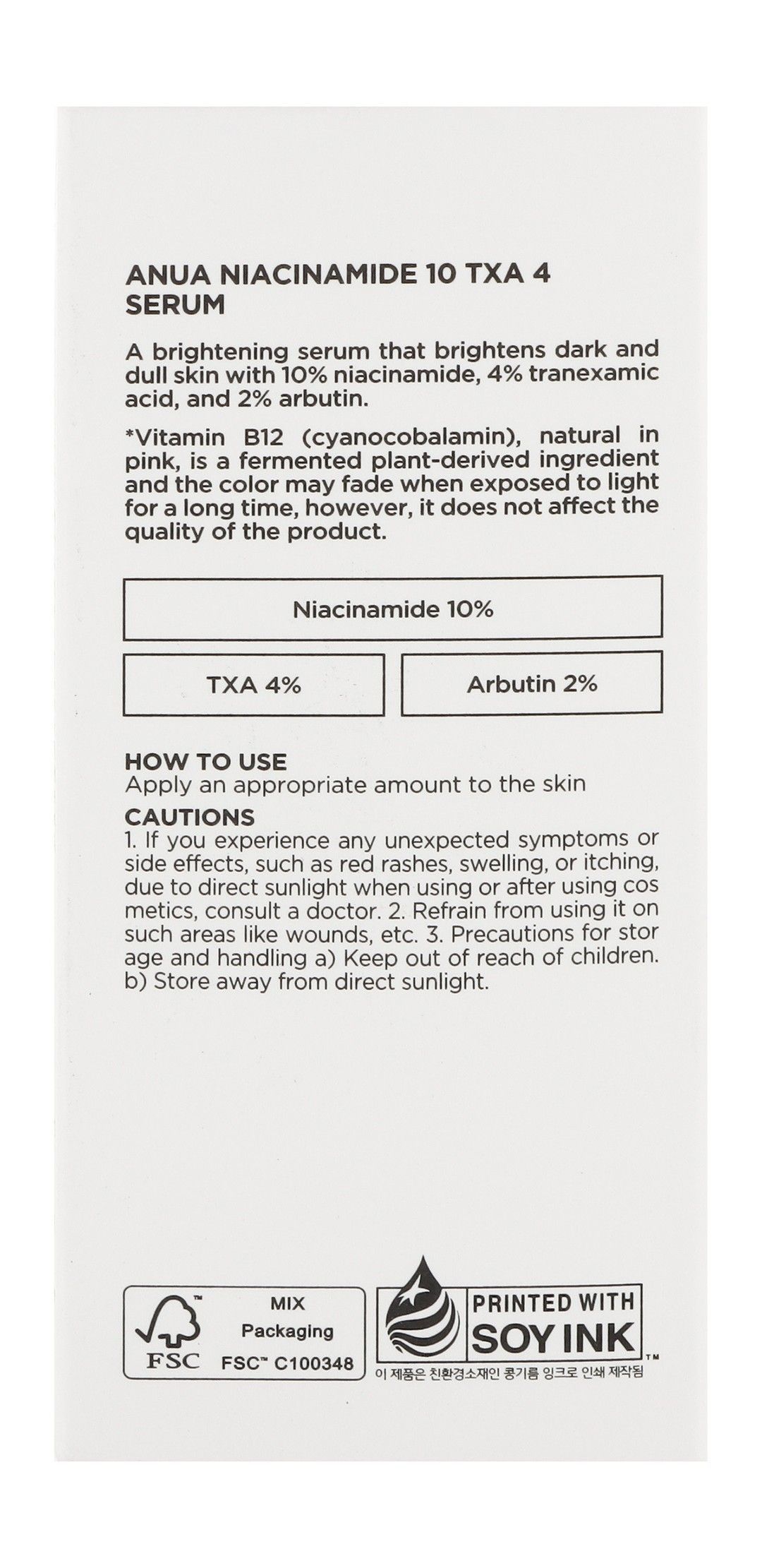 Anua Niacinamide 10+ TXA 4 Serum for Brightening and Dark Spots Serum, 30ml product image 3