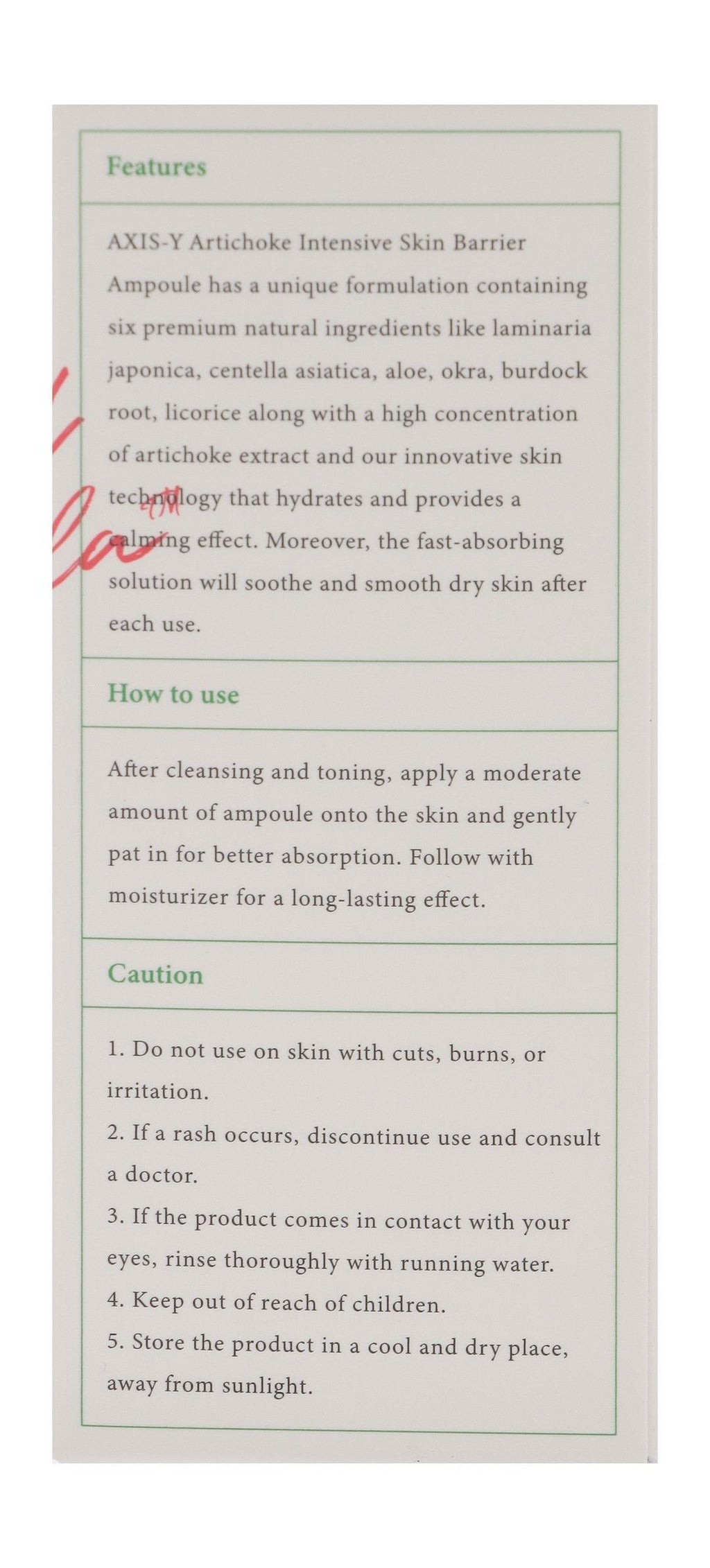 Axis-Y Artichoke Hydrating, Moisturizing & Protecting Intensive Skin Barrier Face Ampoule - vegan, 30ml product image 3