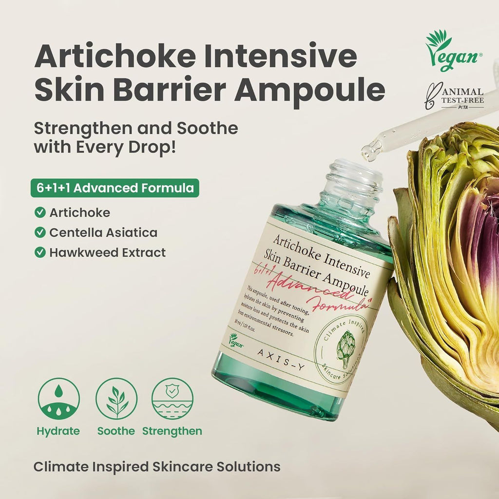 Axis-Y Artichoke Hydrating, Moisturizing & Protecting Intensive Skin Barrier Face Ampoule - vegan, 30ml product image 4
