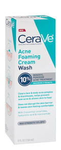 CeraVe Clearing, Anti-Blackheads & Anti-Acne Face & Body Foam Wash with Benzoyl Peroxide, Ceramides & Hyaluronic Acid, 150ml product image