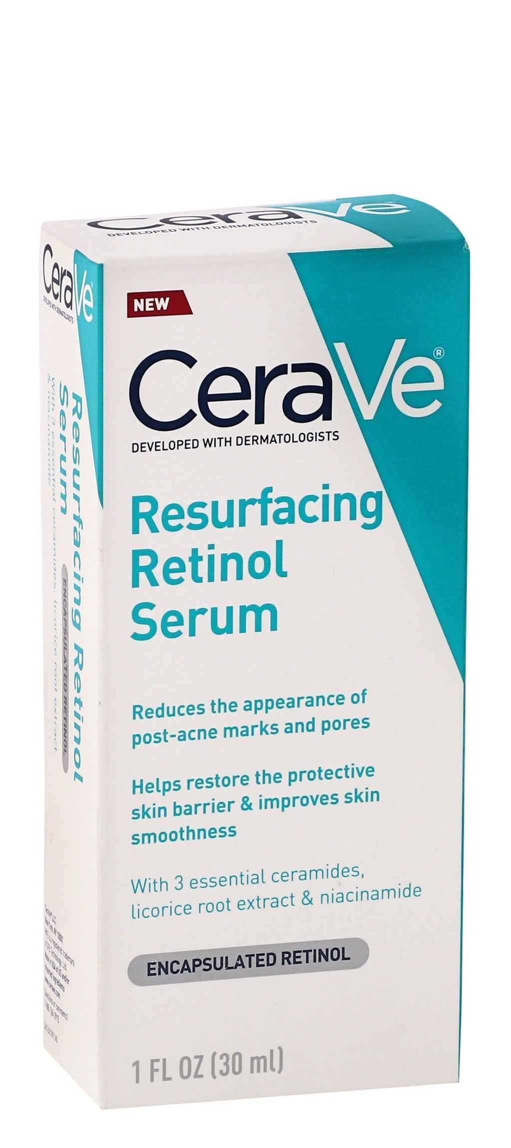 CeraVe Resurfacing Retinol Face Serum with Ceramides, Licorice Root Extract & Niacinamide for Acne & Pores, 30ml product image