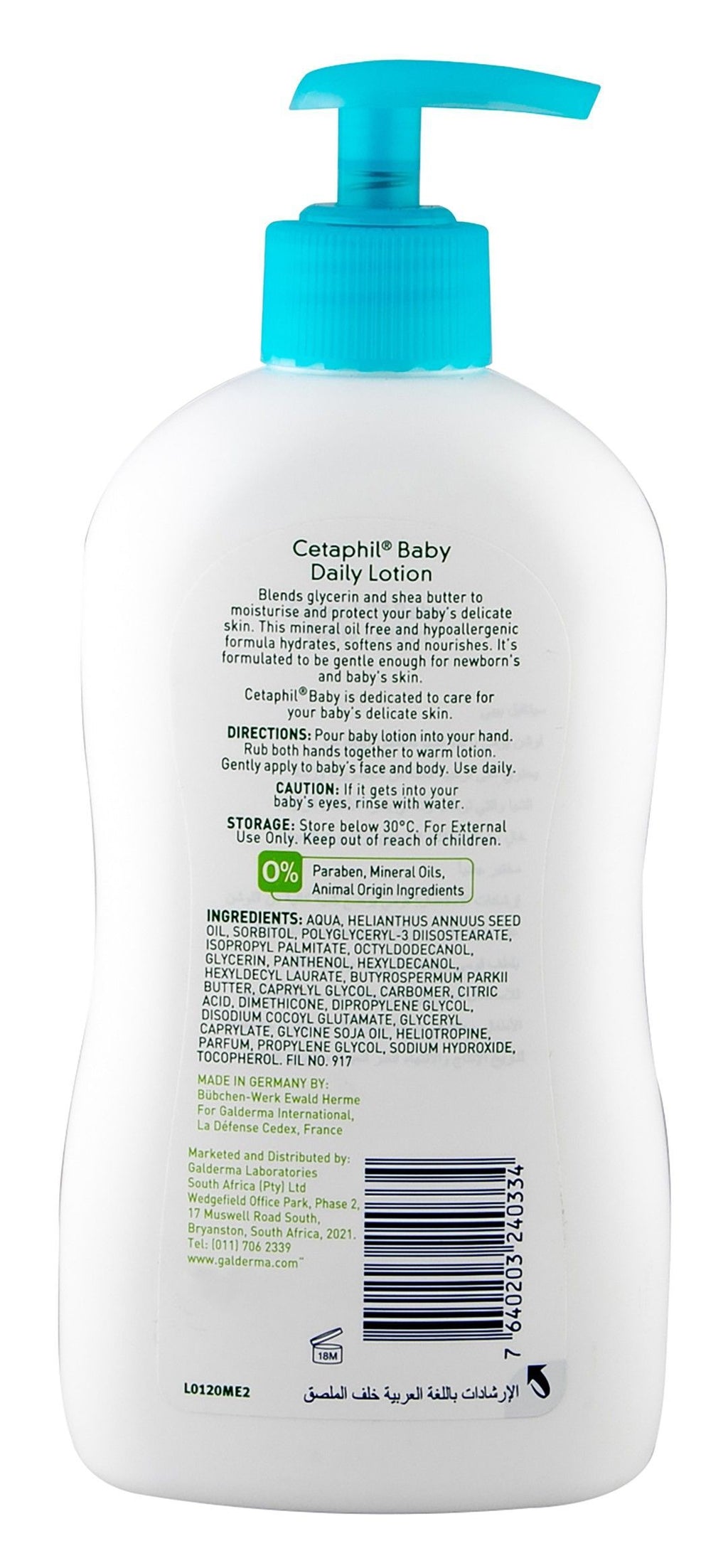 Cetaphil Baby Hypoallergenic Daily Face & Body Lotion with Shea Butter, 400ml product image 2