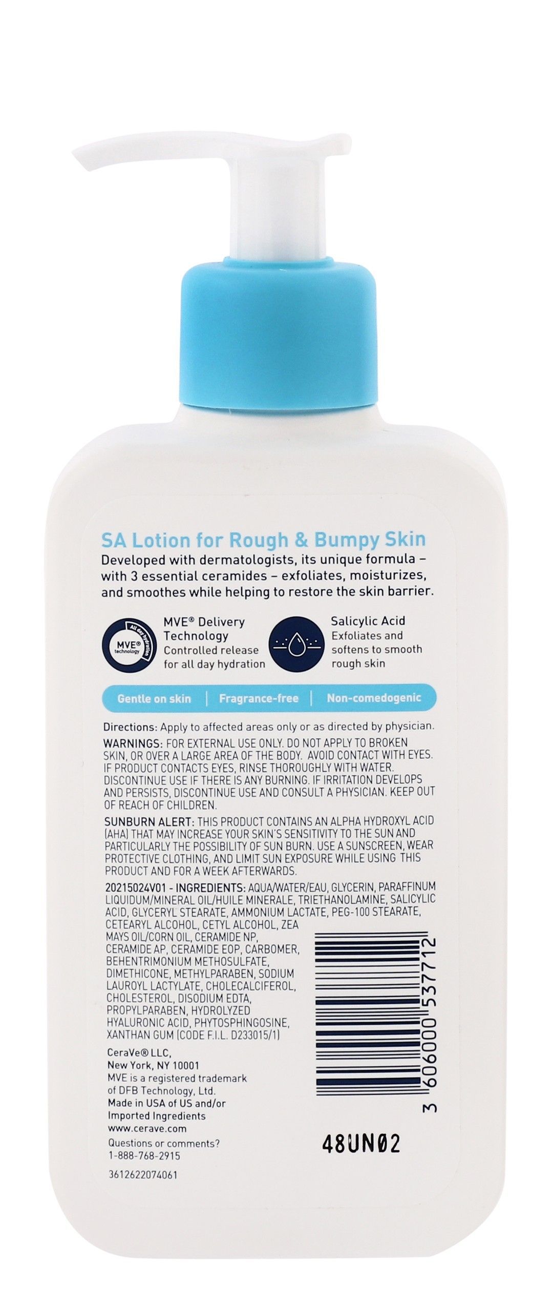 CeraVe Exfoliating, Moisturizing & Restoring Body Lotion with Ceramides, Salicylic Acid & Vitamin D for Rough & Bumpy Skin, 237ml product image 2