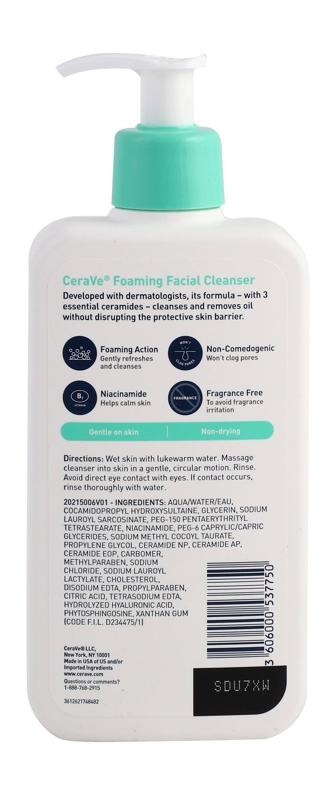 CeraVe Oil Control Foaming Facial Cleanser with Ceramides, Niacinamide & Hyaluronic Acid for Normal to Oily Skin, 355ml product image 2