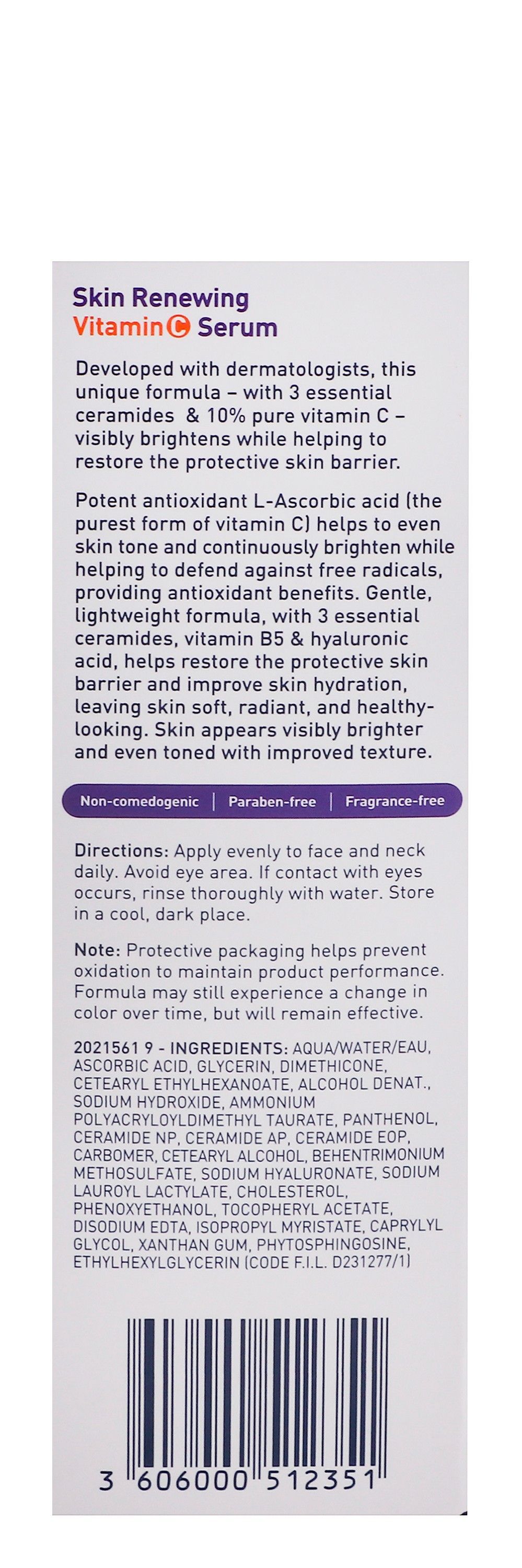 CeraVe 10% Vitamin C Renewing, Brightening & Restoring Face Serum with Ceramides, Hyaluronic Acid & Vitamin B5, 30ml product image 3