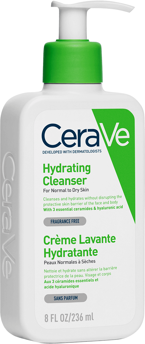 CeraVe Hydrating Facial Foaming Cleanser with Ceramides, Amino Acid & Hyaluronic Acid for Normal to Dry Skin, 236ml product image