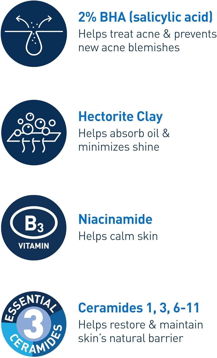 CeraVe Acne Control Facial Cleanser with Essential Ceramides, Hectorite Clay & Niacinamide, 237ml product image 4