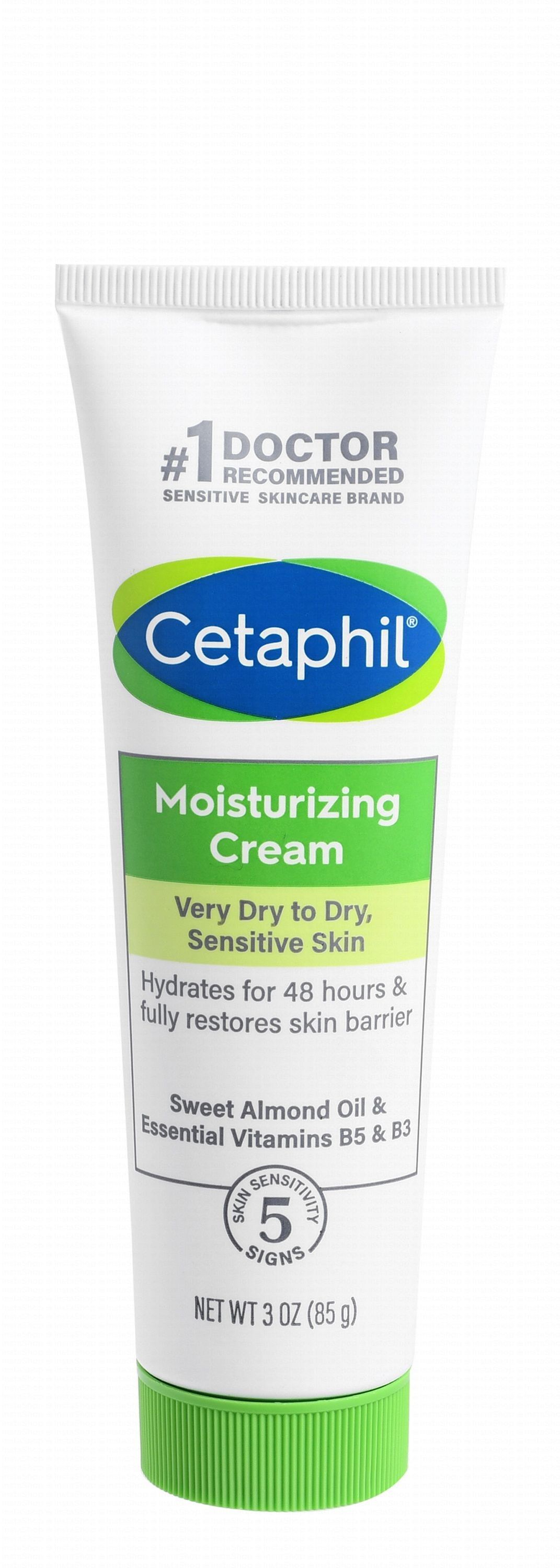 Cetaphil Hypoallergenic Moisturizing, Hydrating & Restoring Body Cream with Sweet Almond Oil, Vitamins B5 & B3 for Very Dry & Sensitive Skin, 85g product image