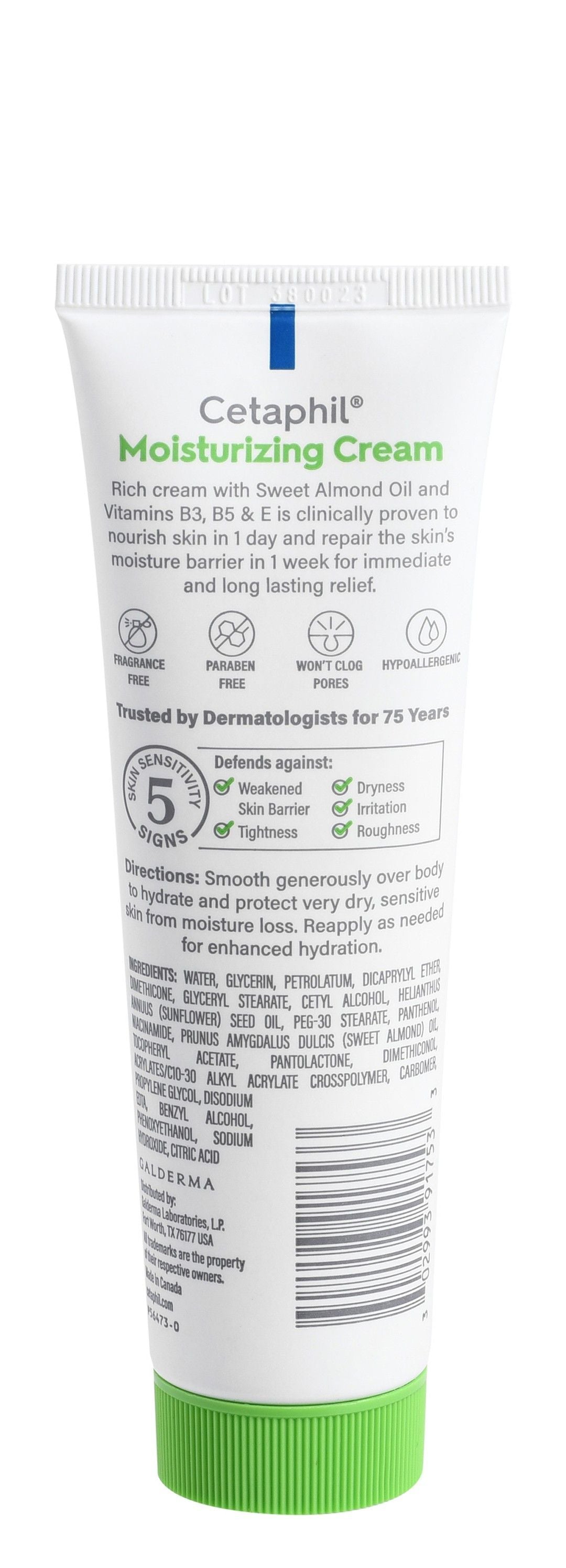 Cetaphil Hypoallergenic Moisturizing, Hydrating & Restoring Body Cream with Sweet Almond Oil, Vitamins B5 & B3 for Very Dry & Sensitive Skin, 85g product image 2
