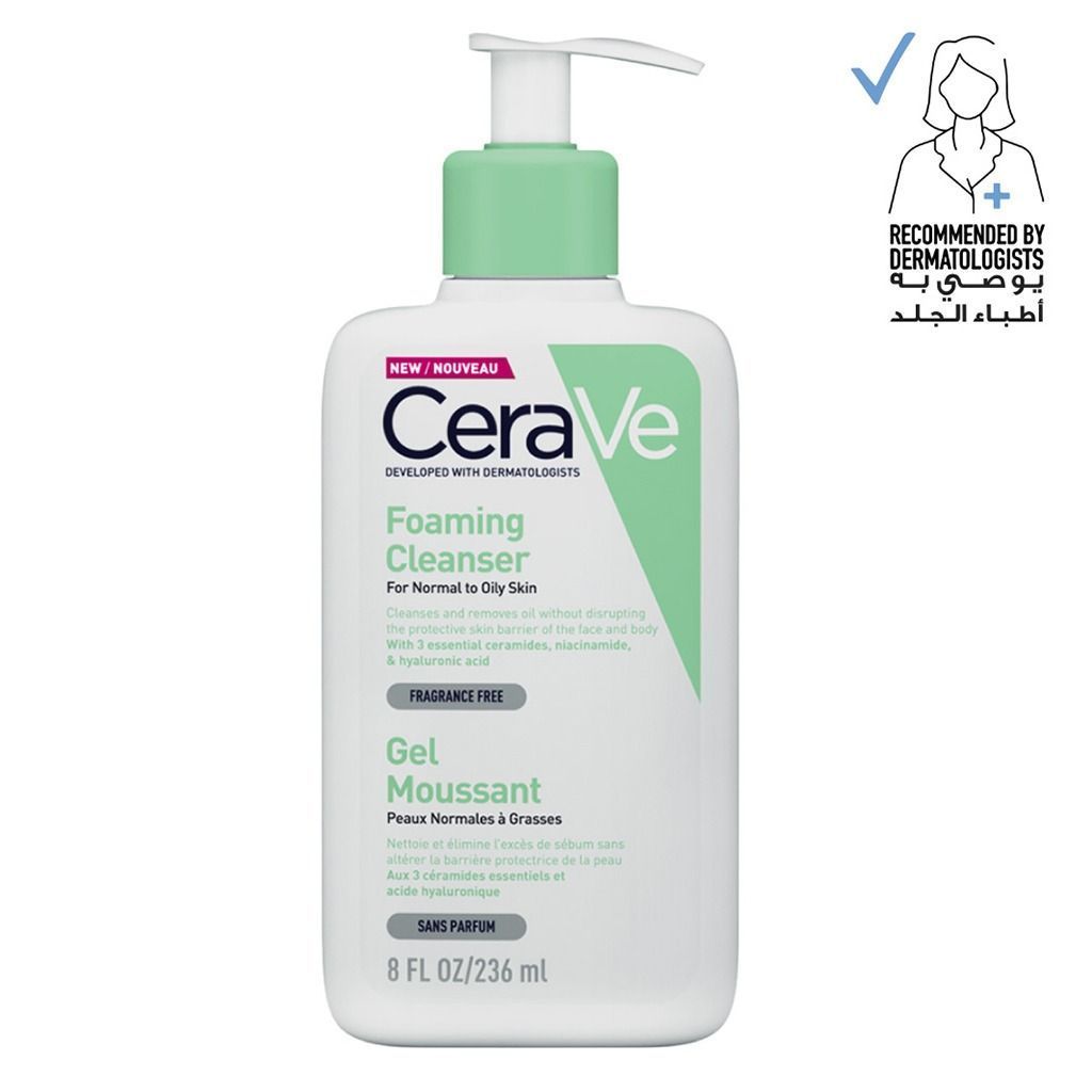CeraVe Hypoallergenic Foaming Facial Gel Cleanser with Ceramides & Hyaluronic Acid for Normal to Oily Skin, 236ml product image 19