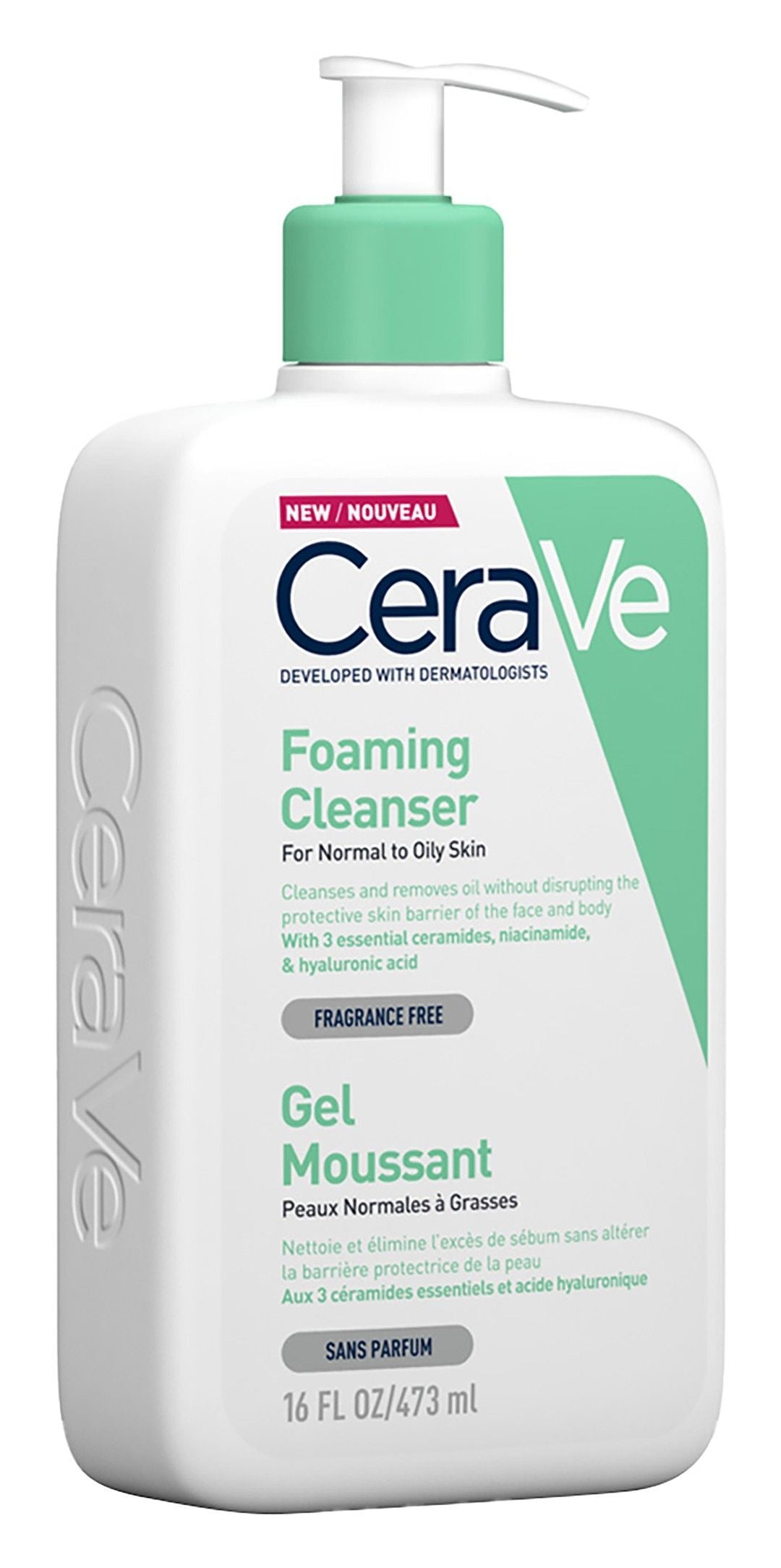 CeraVe Hypoallergenic Foaming Face & Body Cleanser with Ceramide, Niacinamide & Hyaluronic Acid, 473ml product image 2