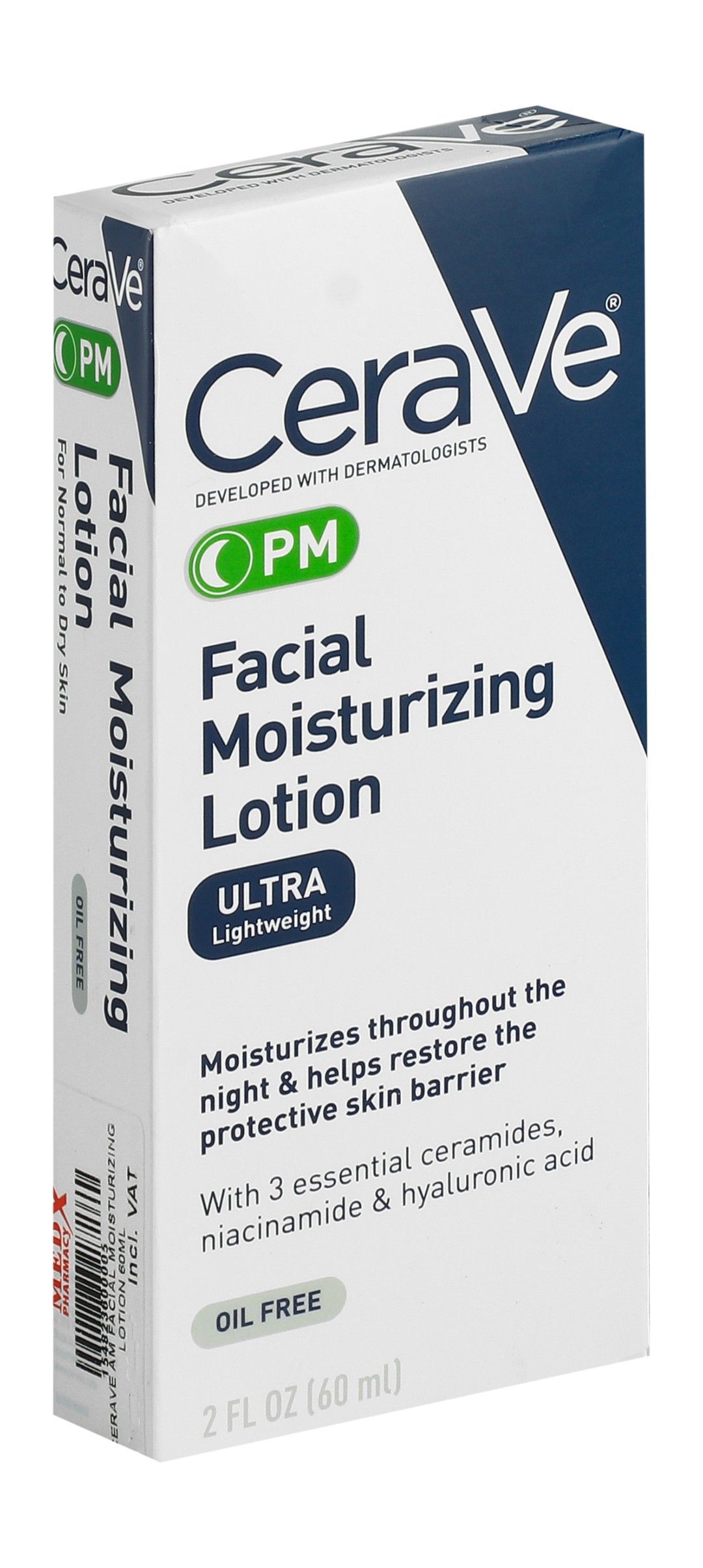 CeraVe Moisturizing Facial Night Lotion with Ceramides, Niacinamide & Hyaluronic Acid for Normal to Dry Skin, 60ml product image