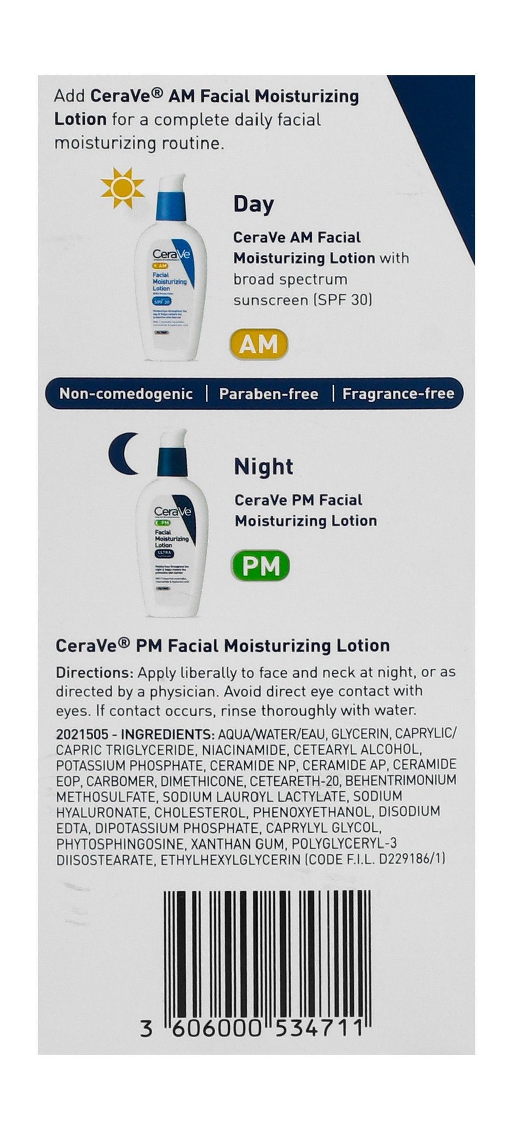 CeraVe Moisturizing Facial Night Lotion with Ceramides, Niacinamide & Hyaluronic Acid for Normal to Dry Skin, 60ml product image 4