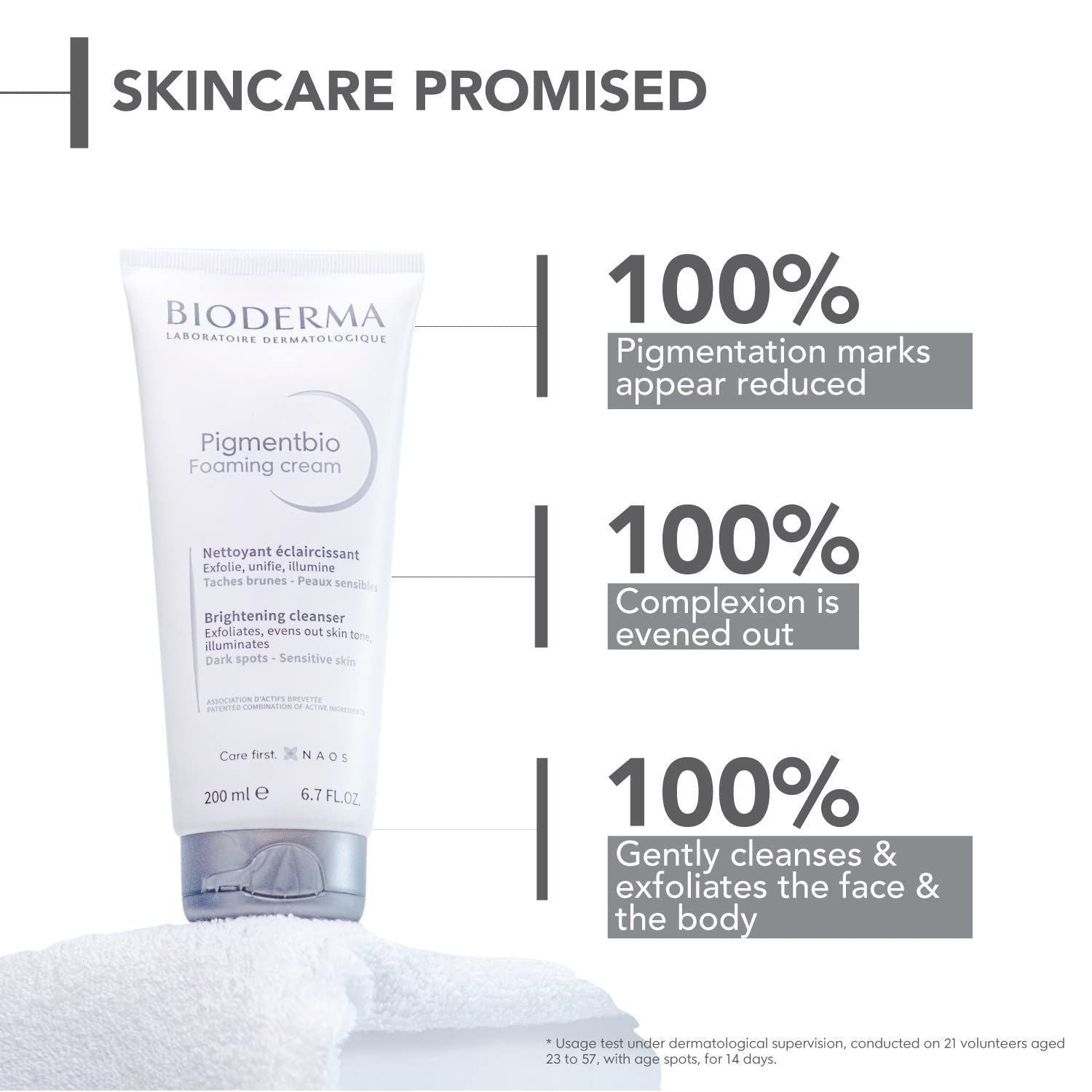Bioderma Pigmentbio Face & Body Foaming Cream Cleanser for Dark Spots & Sensitive Skin, 200ml product image 5