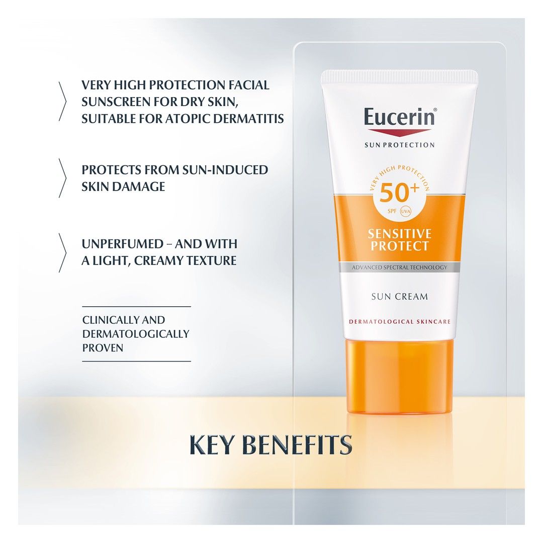 Eucerin Sensitive Protect Water-Resistant Sunscreen for Dry & Sensitive Skin SPF50+, 50ml product image 11
