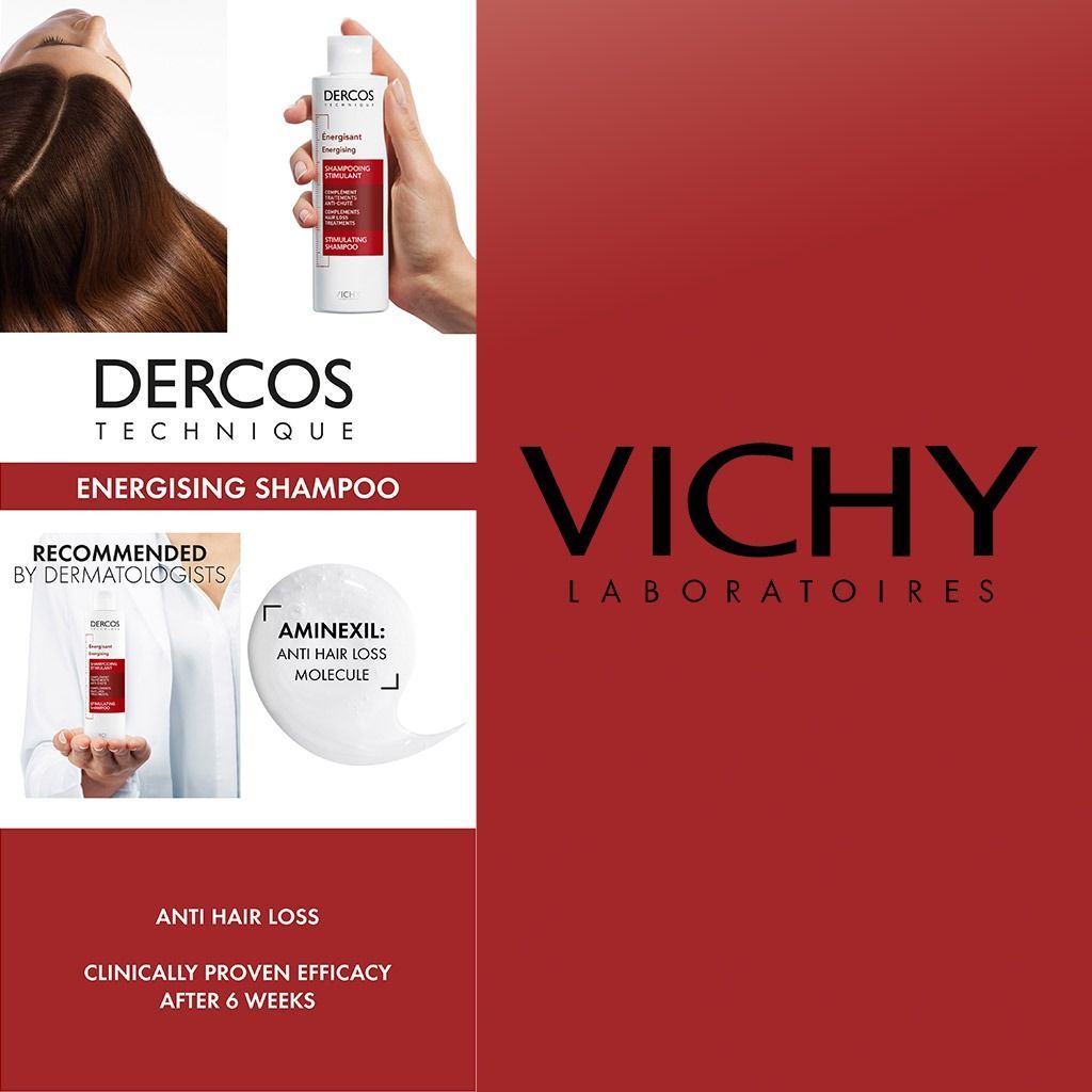 Vichy Dercos Energizing Anti-Hair Loss Shampoo with Aminexil, Vitamin B3, B5 & B6, 200ml product image 8