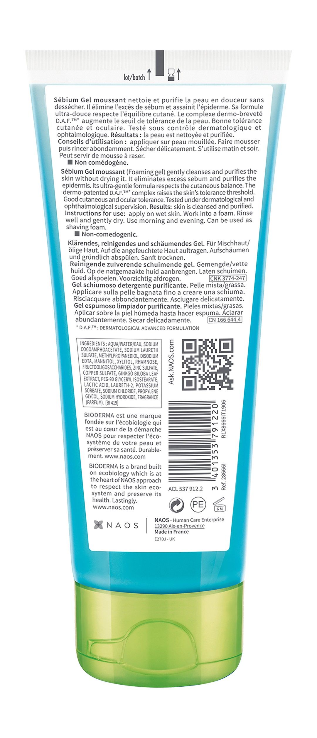 Bioderma Sebium Hypoallergenic Purifying & Cleansing Face Foaming Gel for Combination & Oily Skin, 100ml product image 2