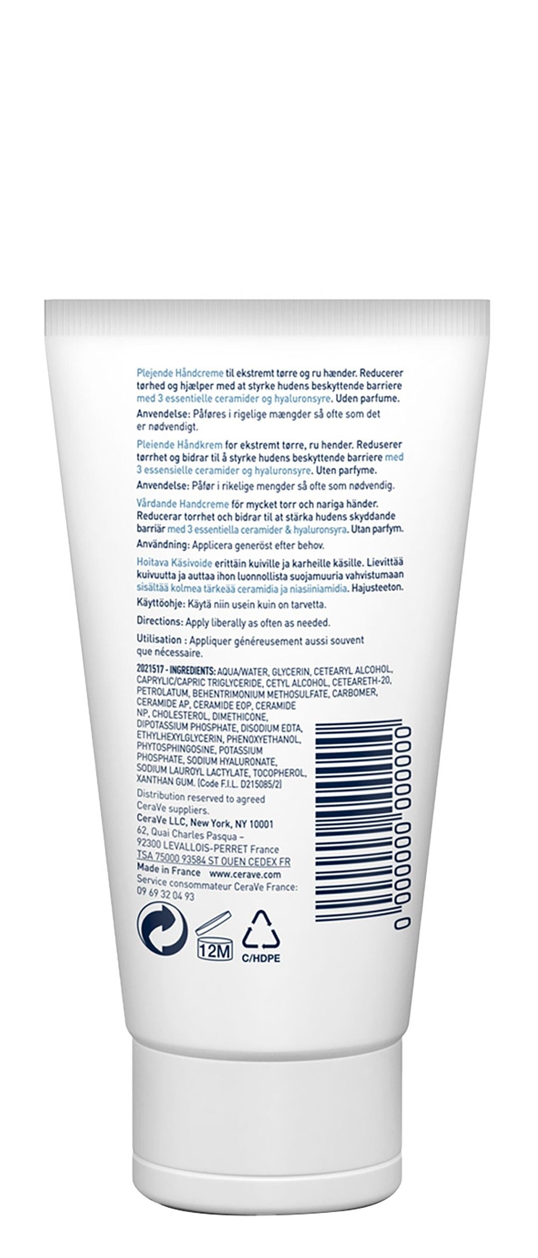 CeraVe Reparative Cream with Essential Ceramides & Hyaluronic Acid for Extremely Dry & Rough Hands, 50ml product image 2