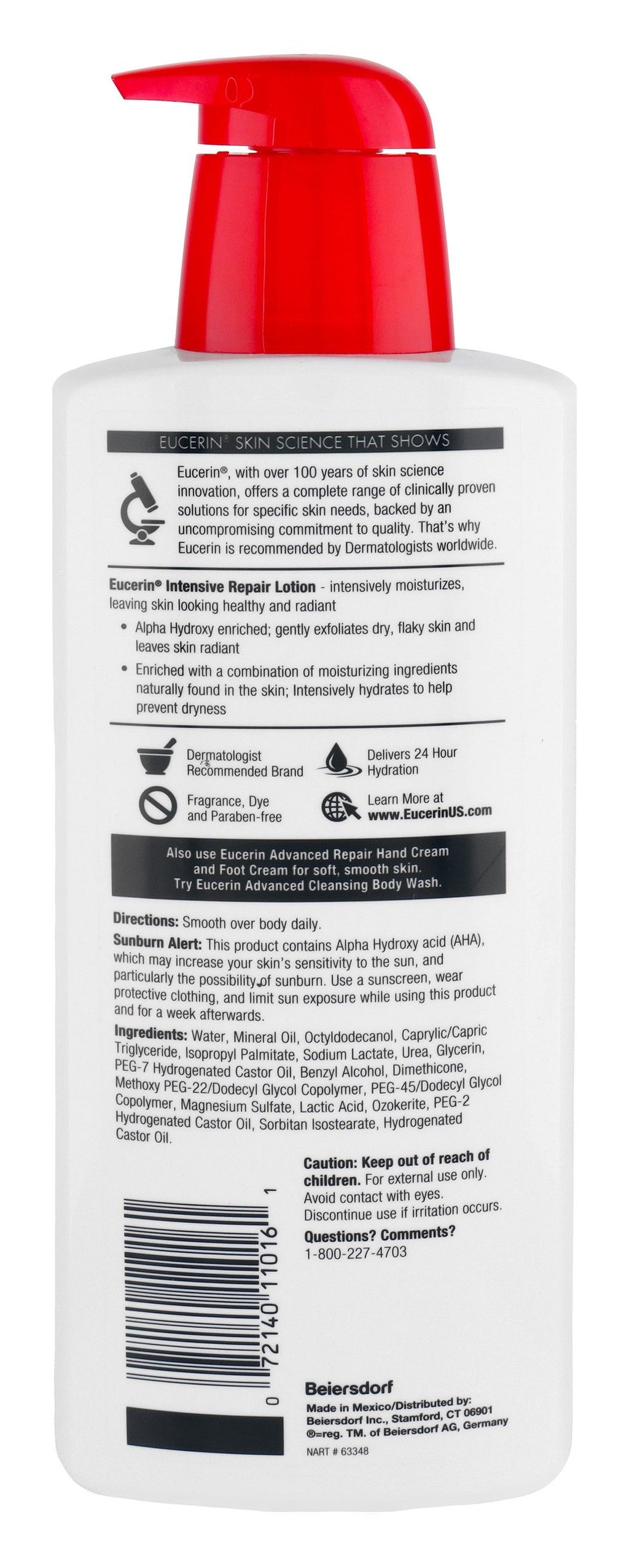 Eucerin Intensive Repairing, Moisturizing & Restoring Body Lotion with Alpha Hydroxy for Very Dry & Flaky Skin, 500ml product image 2