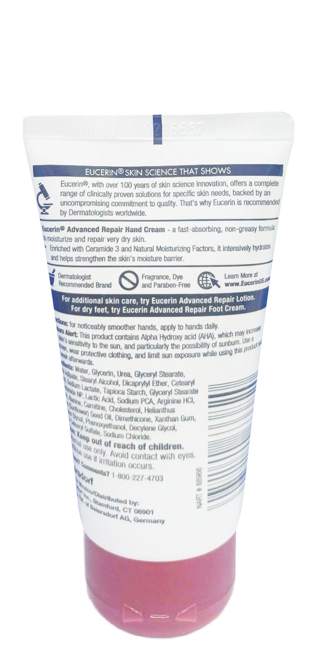 Eucerin Advanced Repair Non-Greasy Smoothing & Moisturizing Hand Cream with Ceramides for Very Dry Skin, 78g product image 2