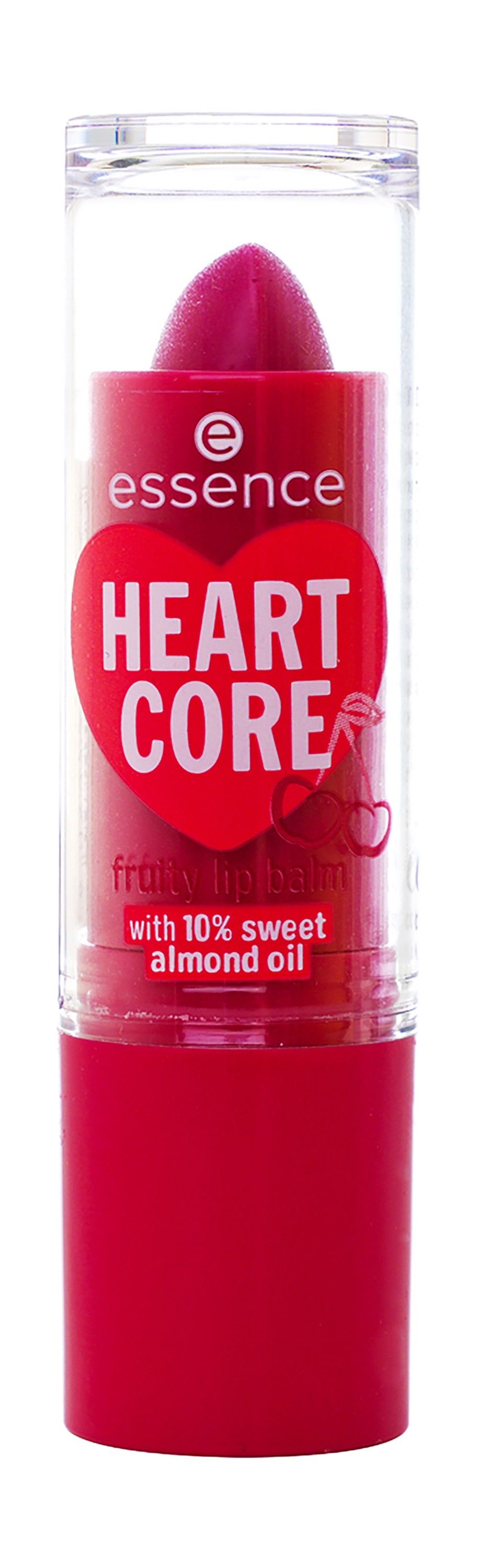 Essence Heart Core Fruity Lip Balm with Sweet Almond Oil Crazy Cherry 01, 1 Piece product image