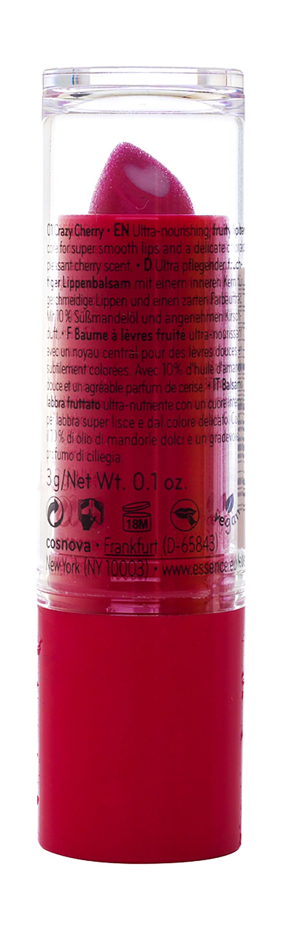 Essence Heart Core Fruity Lip Balm with Sweet Almond Oil Crazy Cherry 01, 1 Piece product image 2