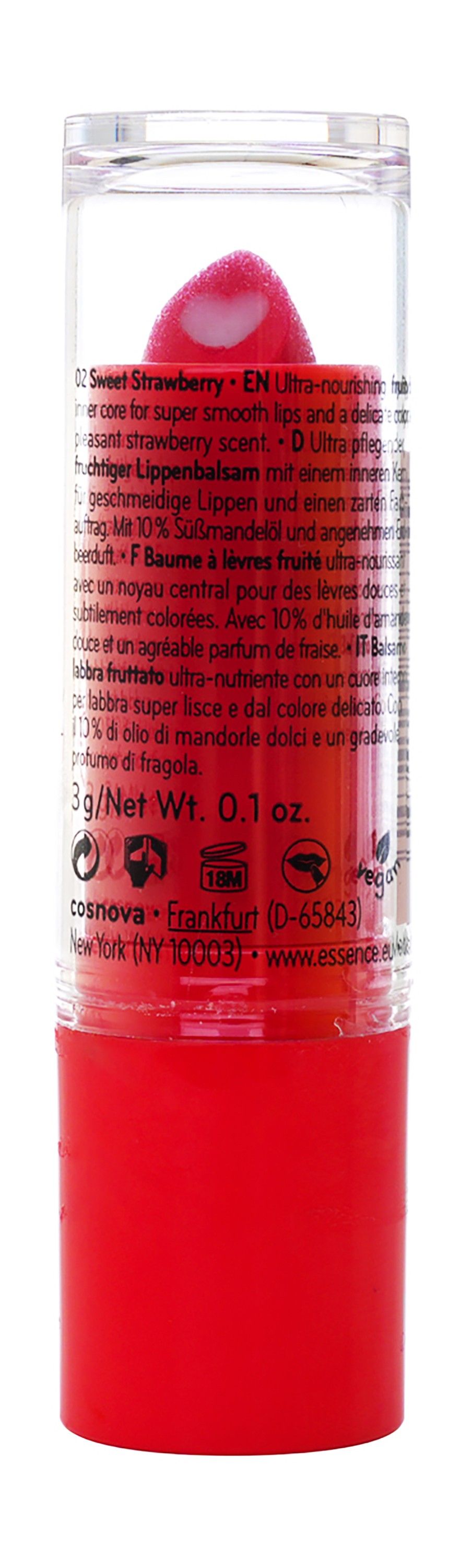 Essence Heart Core Fruity Lip Balm with Sweet Almond Oil Sweet Strawberry 02, 1 Piece product image 2