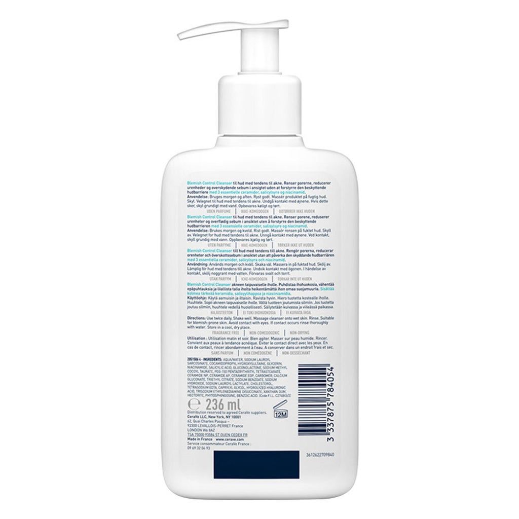 CeraVe Blemish Control Face Cleansing Gel with Ceramides, Salicylic Acid & Niacinamide for Blemish, 236ml product image 2
