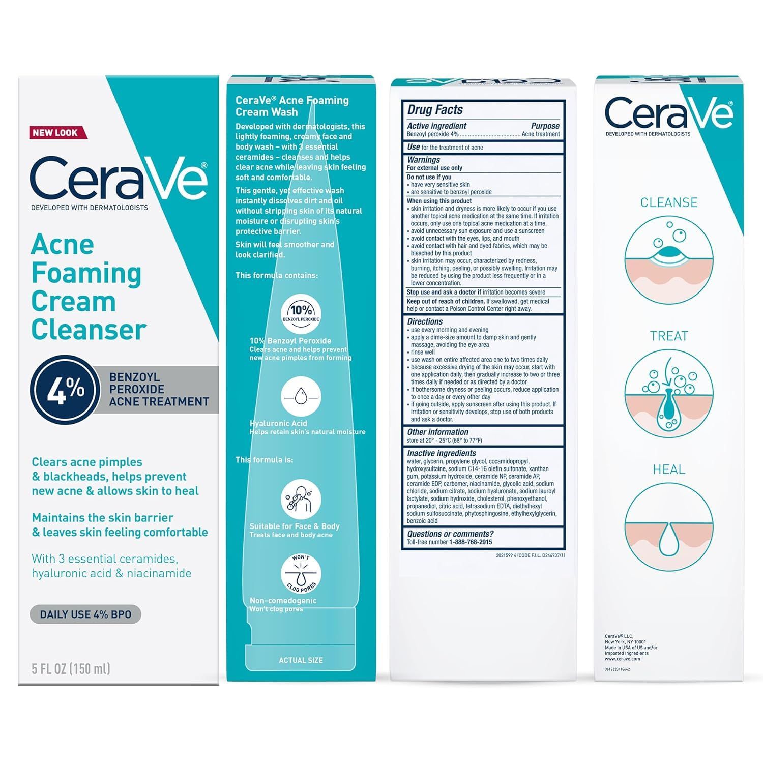 CeraVe Acne Foaming Cream Cleanser, 150ml product image 4