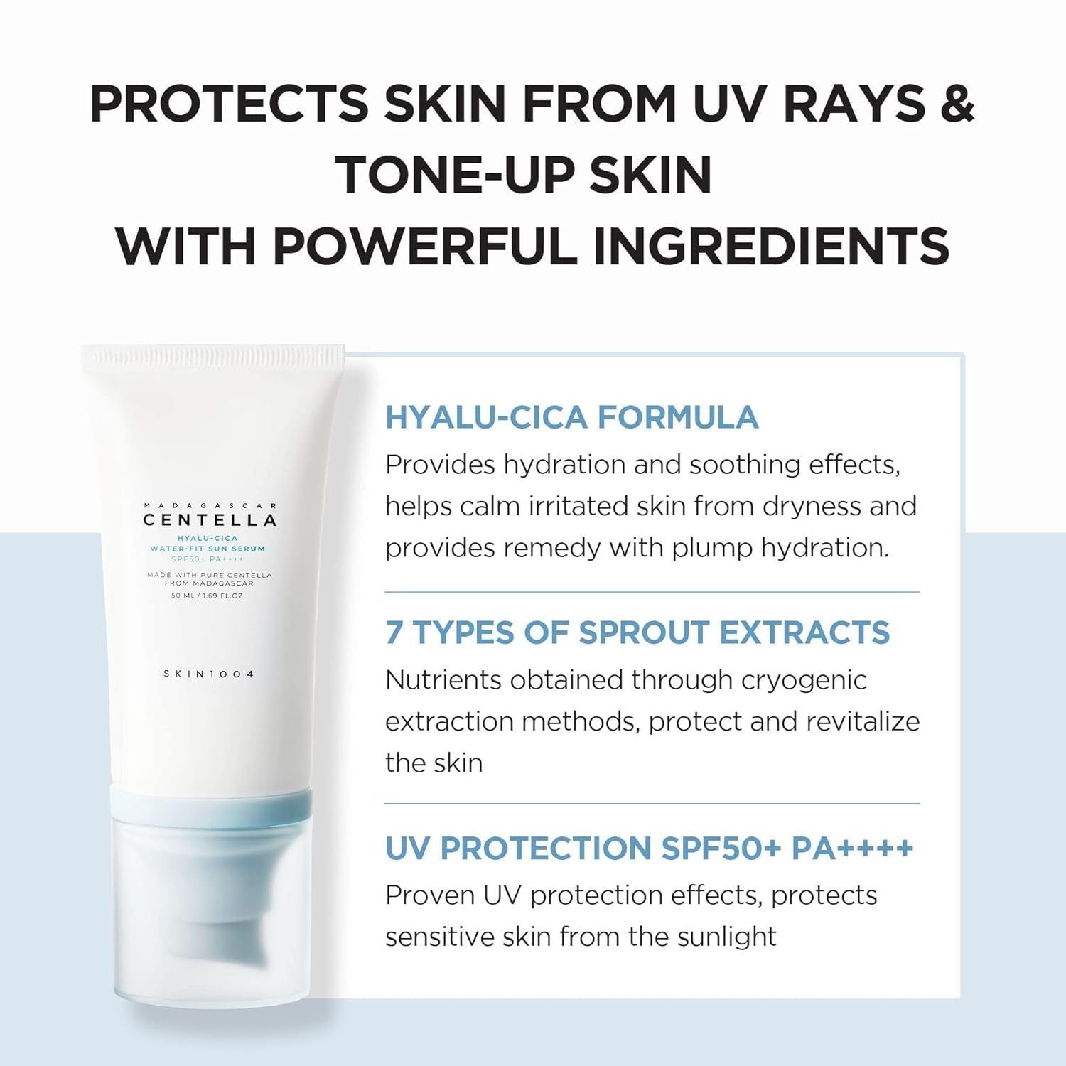 Skin1004 Madagascar Centella SPF 50+ Hyalu-Cica Water-Fit Serum Pack, 2 x 50ml product image 4