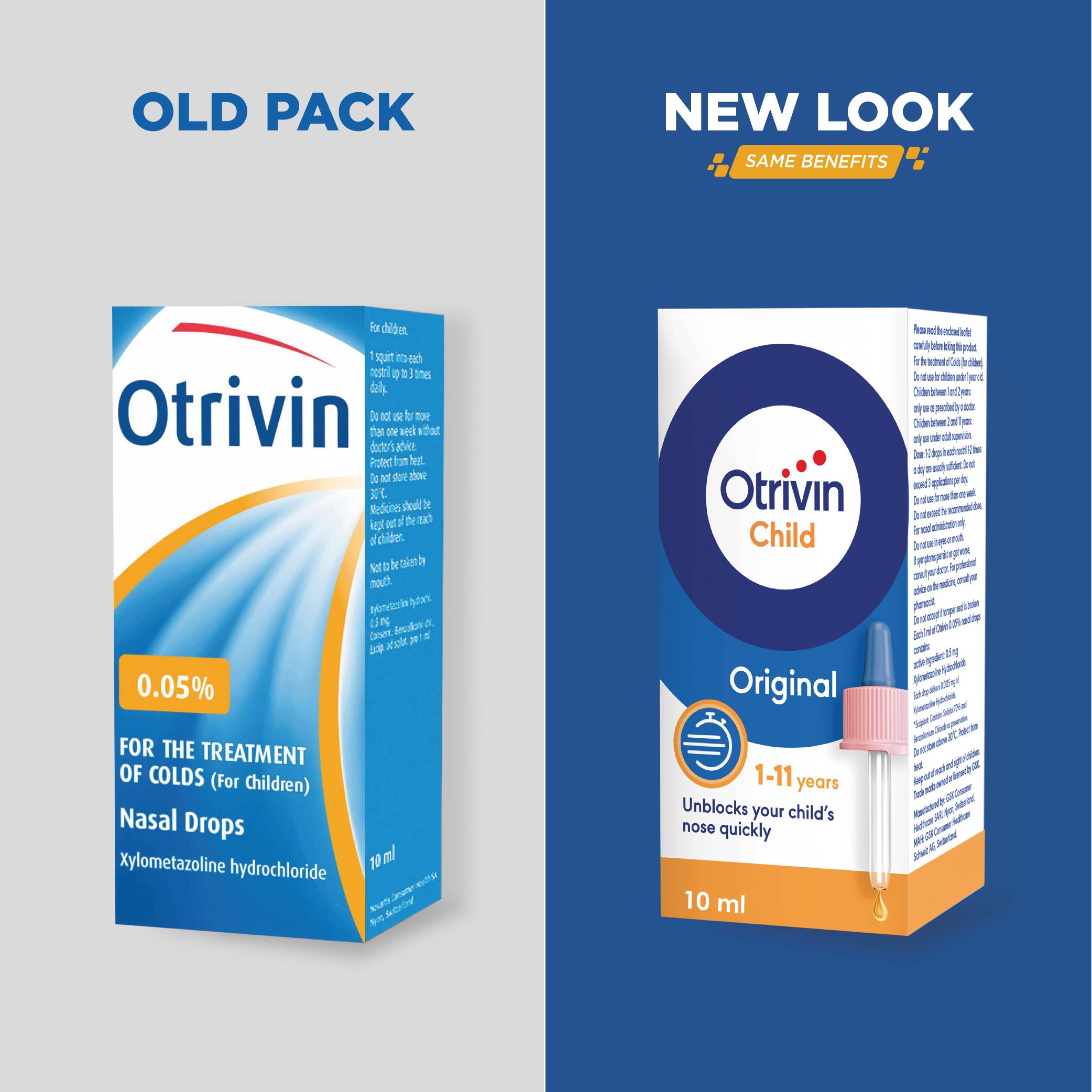 Otrivin 0.05% Child Nasal Decongestant Drops, For Ages 1-11, 10ml product image 2