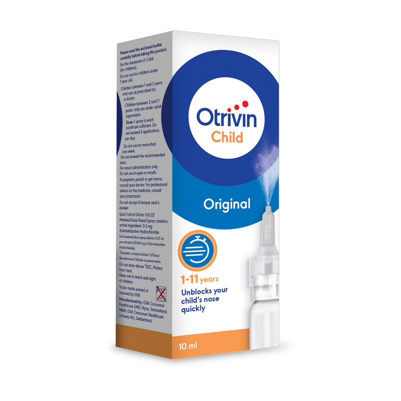 Otrivin 0.05% Child Nasal Decongestant Spray, For Ages 1-11, 10ml
