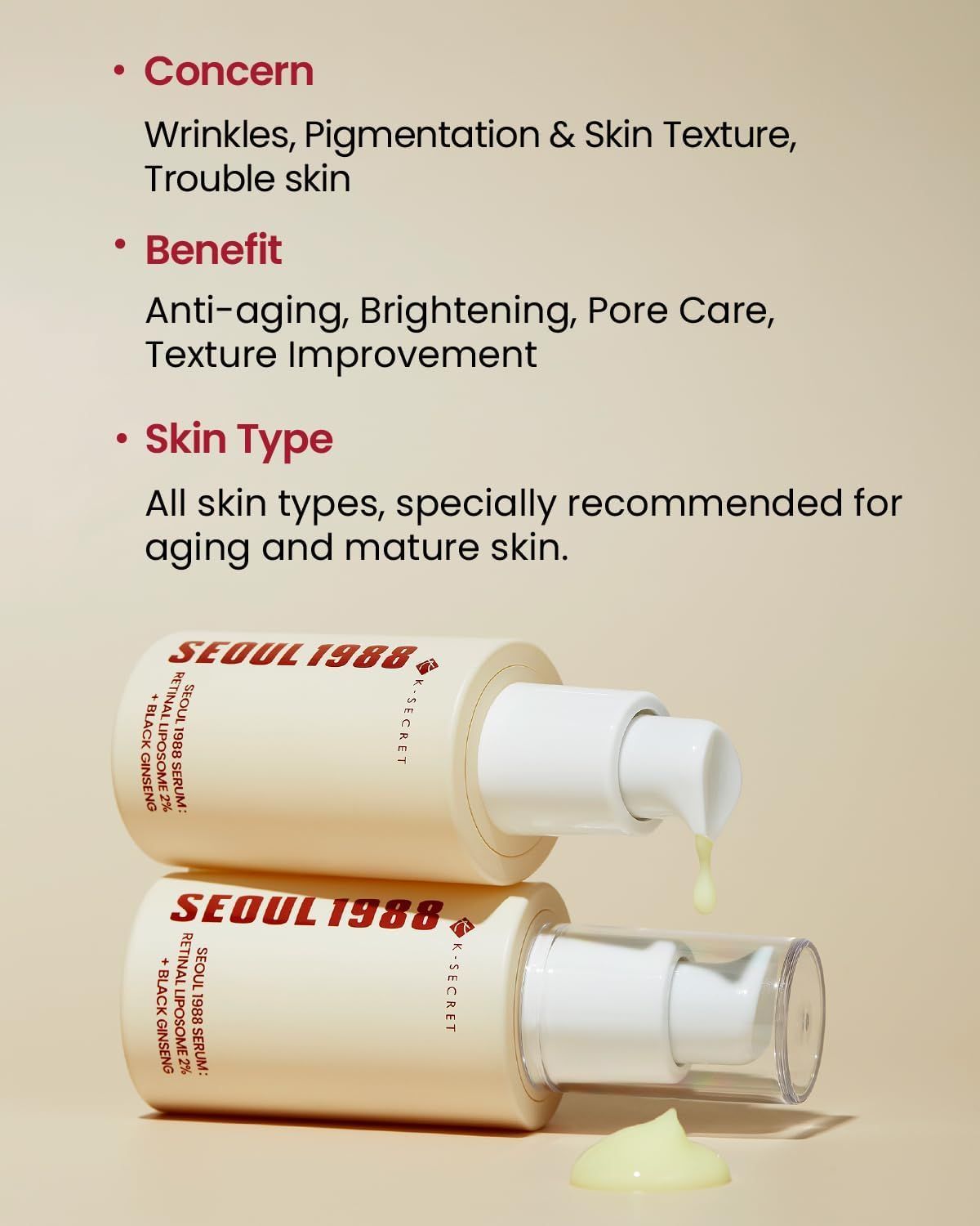 K-Secret Seoul 1988 Serum Retinal Liposome 2% + Black Ginseng, 30ml product image 4
